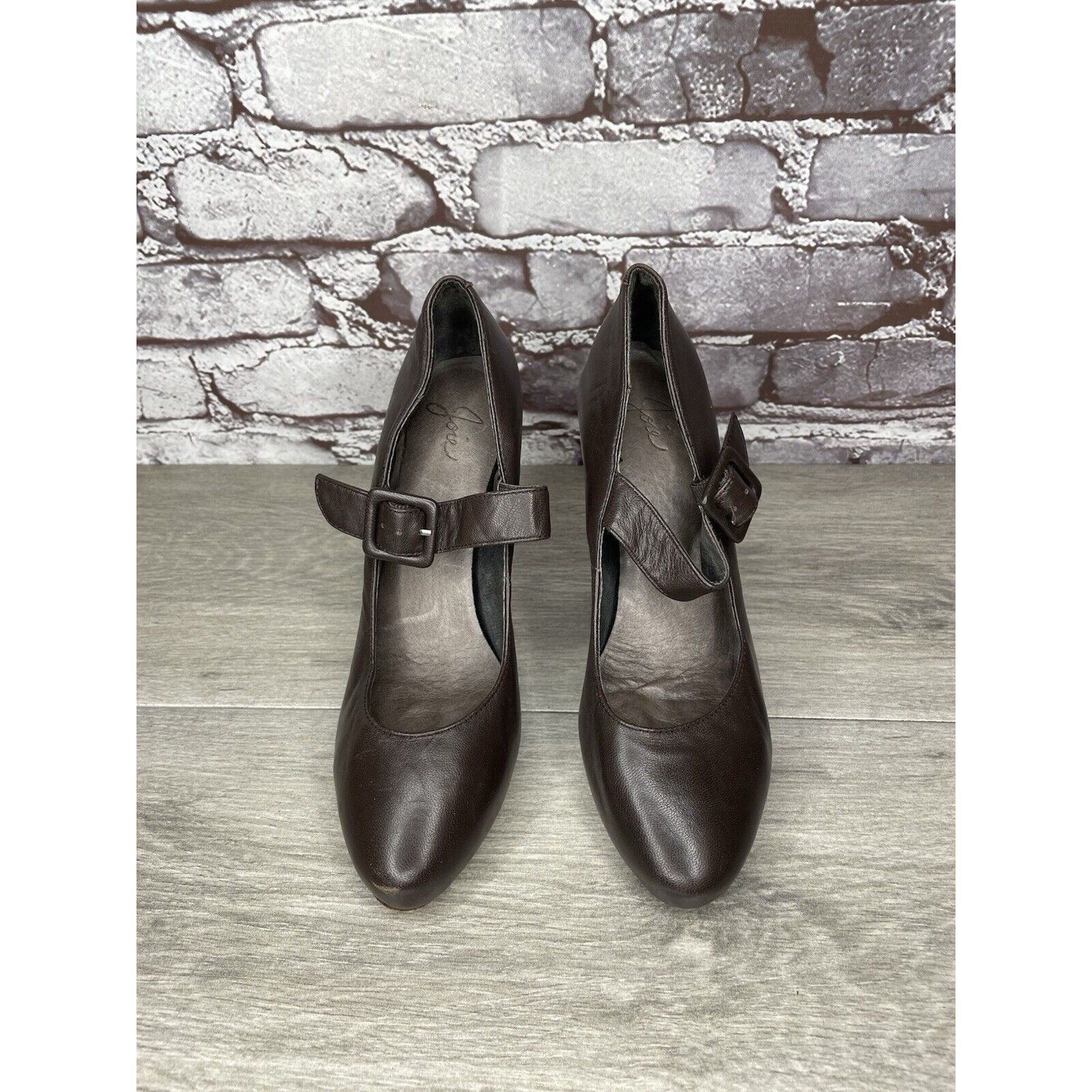Joie Joie Brown Leather Mary Jane Strap Wooden Pump Heel Shoes Wo Size US 6 / IT 36 - 23 Thumbnail