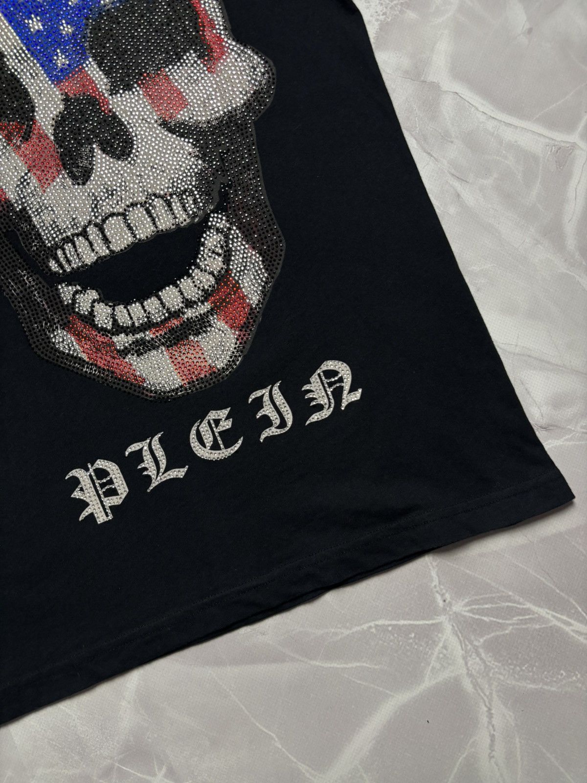 Philipp Plein Philipp Plein Skull USA Flag Rhinestone T-Shirt Black Mens S Size US S / EU 44-46 / 1 - 4 Thumbnail