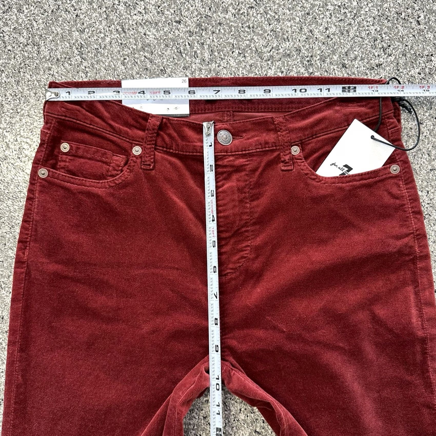 7 For All Mankind VINTAGE 7 For All Mankind Classic Flare Jeans Womens 26x33 Red Velvet High Rise Ali Size 26" / US 2 / IT 38 - 6 Thumbnail