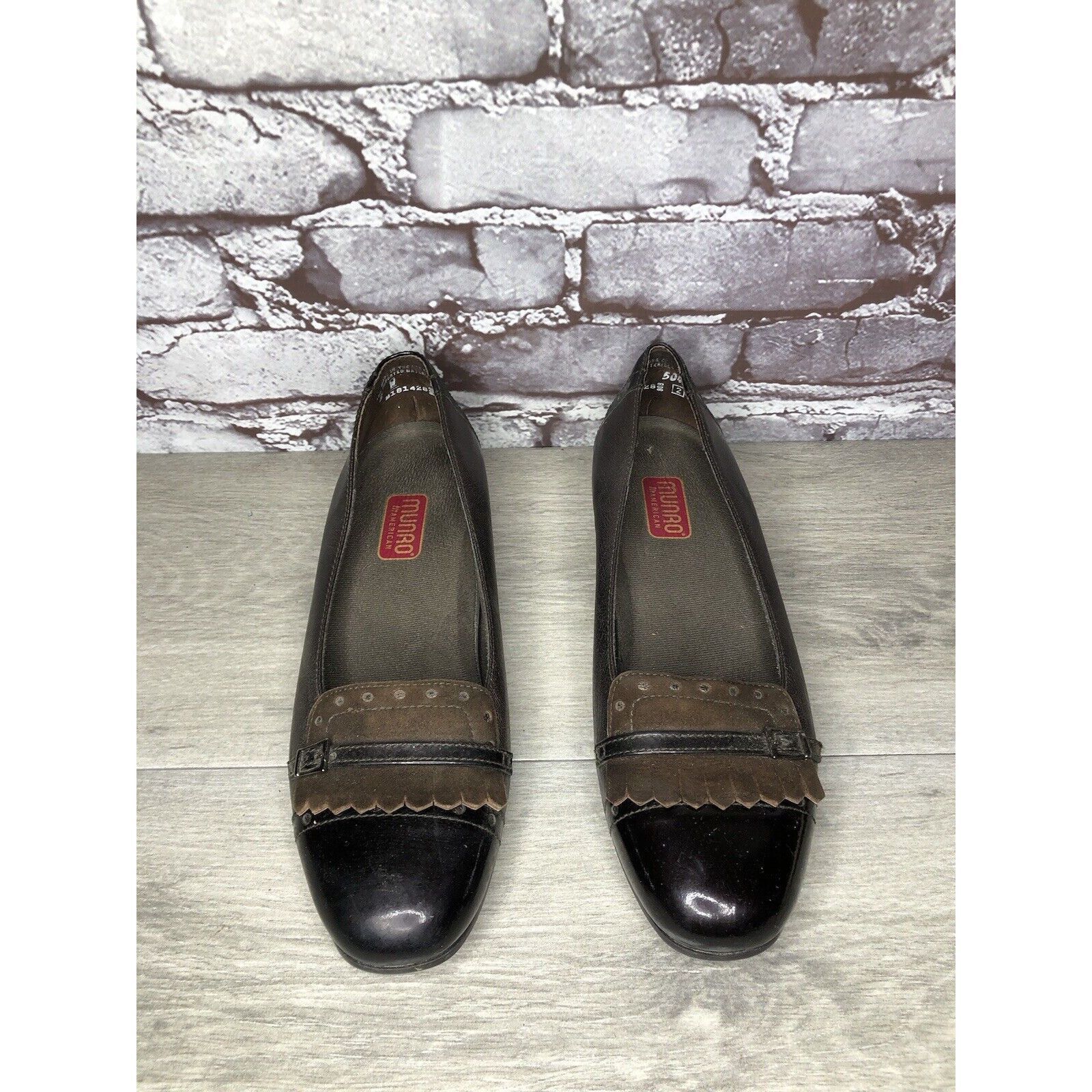 Other Munro Womens Morgan Brown Bronze Leather Kiltie Slip-On Flat Size US 8 / IT 38 - 6 Thumbnail