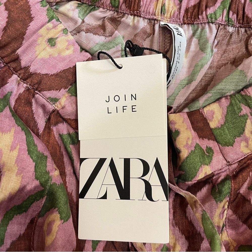 Zara New Zara Satin Viscose Elastic Waist Drawstring Pants Size Size 28" / US 6 / IT 42 - 8 Thumbnail