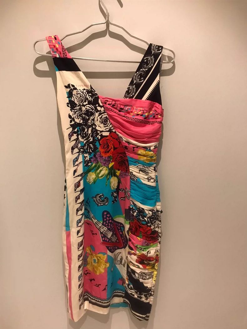 Versace Versace Main line mulberry silk dress Size L / US 10 / IT 46 - 2 Thumbnail