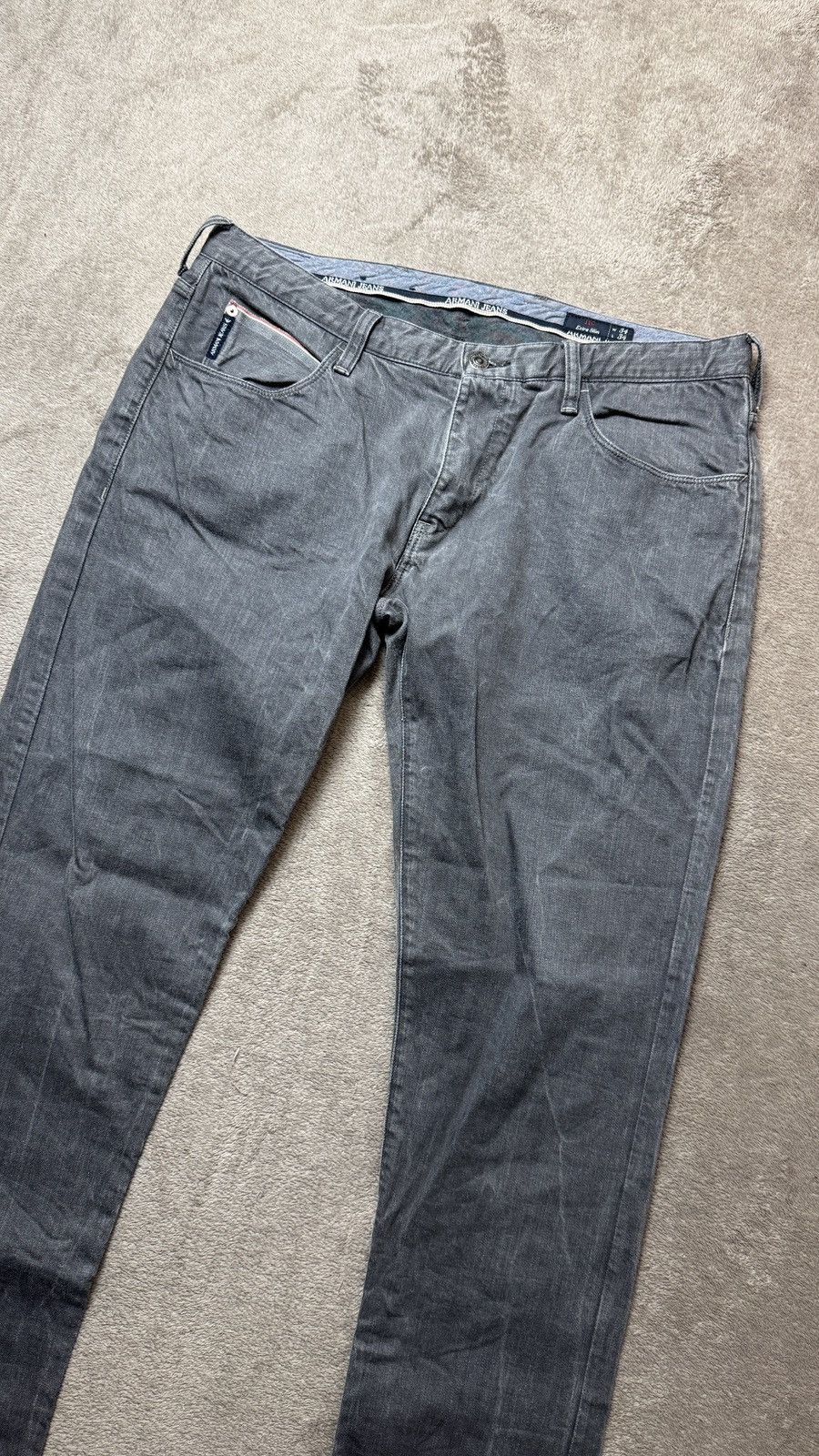 Armani Vintage Slim Fit Wash Jeans Y2K punk diesel ysl purple Size US 34 / EU 50 - 4 Thumbnail