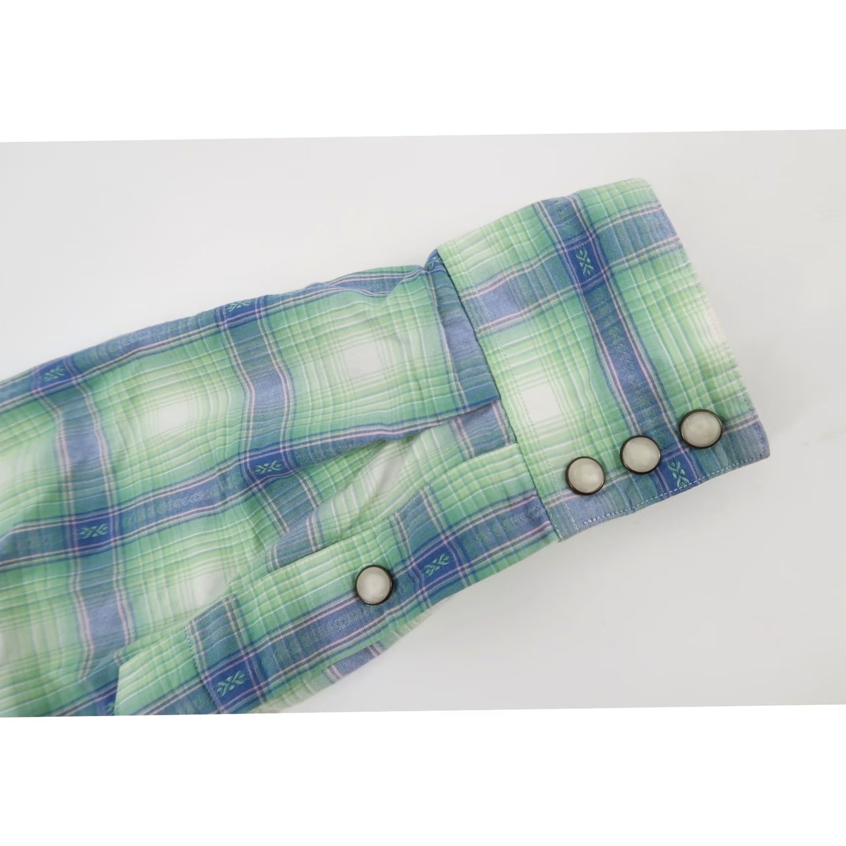 Polo Ralph Lauren Polo Ralph Lauren Western Shirt Mens Small Green Blue Plaid Pearl Snap Long Sleeve Size US S / EU 44-46 / 1 - 4 Thumbnail
