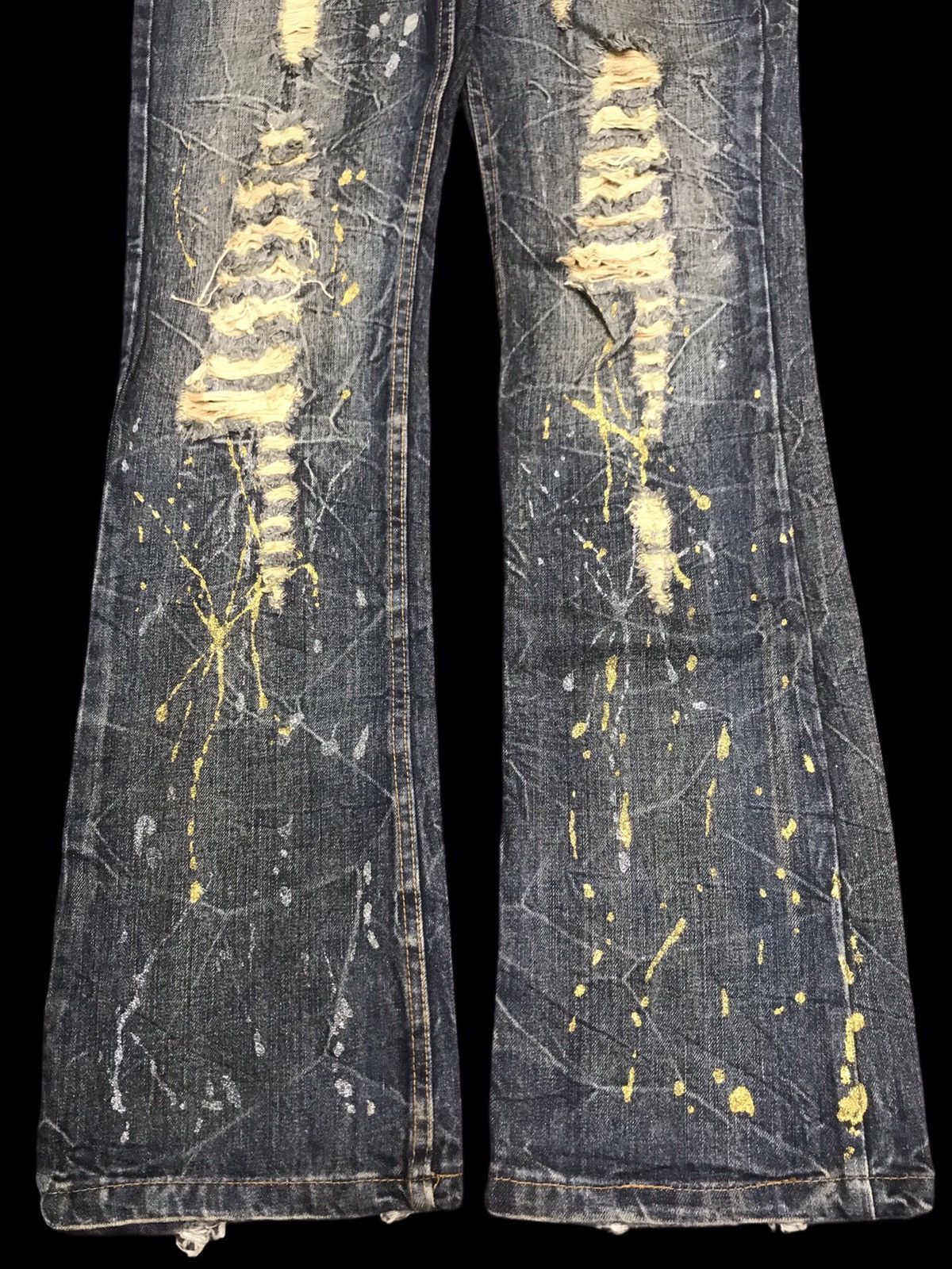Seditionaries 💥FLARE💥K.U.I Distressed Painter Flare Denim F143 Size US 33 - 7 Thumbnail