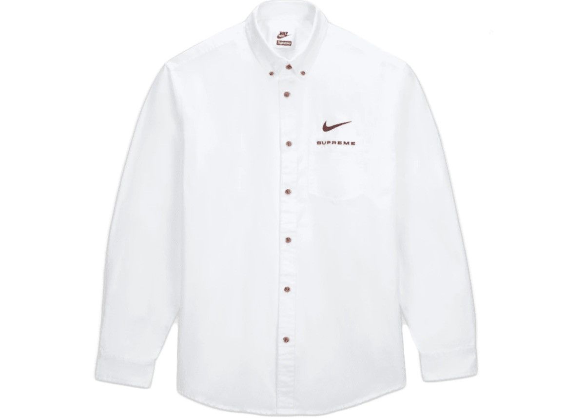 Supreme Nike x Supreme Cotton Twill White Button up shirt | Grailed