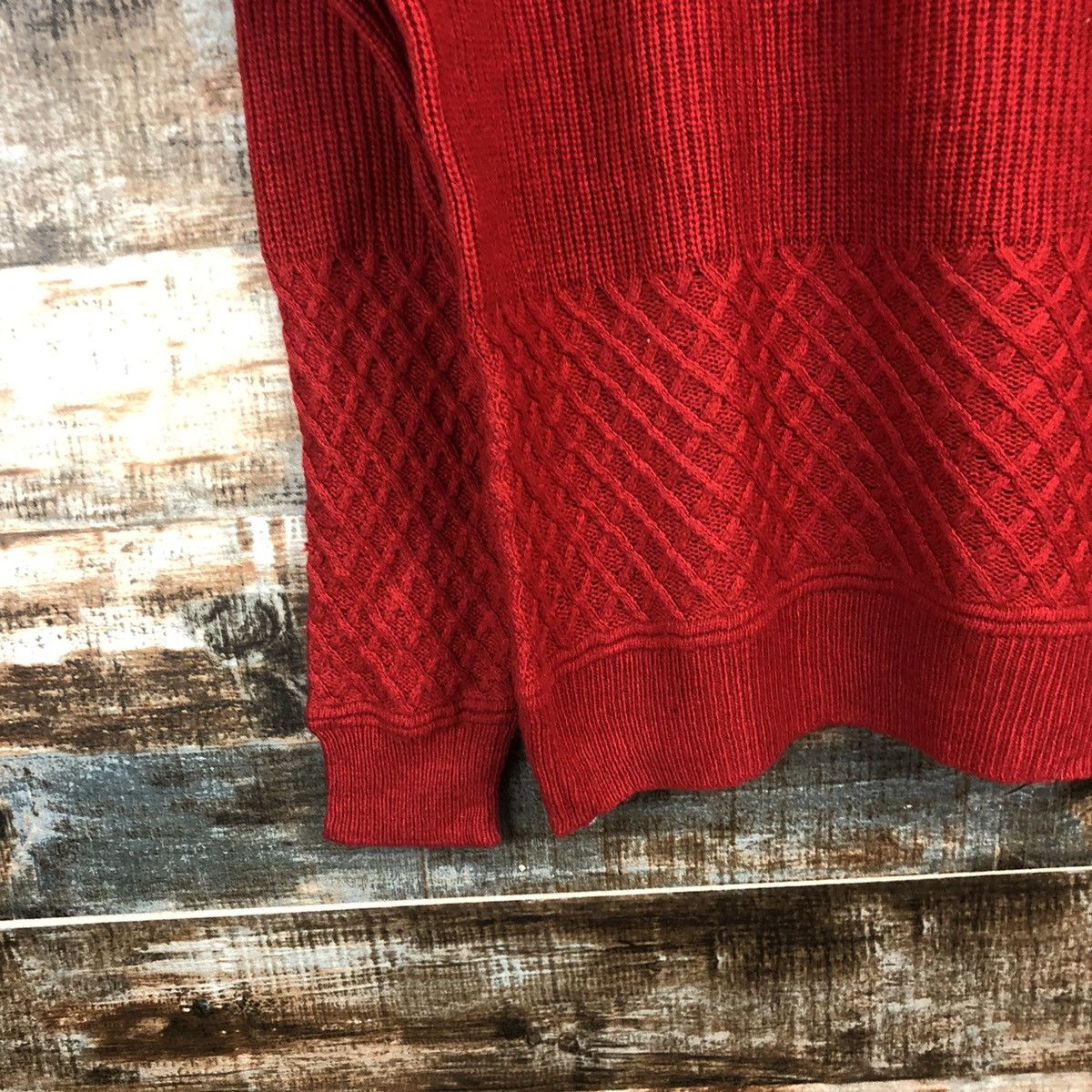 Homespun Knitwear DL Back Number japan Red sweatshirt Knitwear #C509 Size US S / EU 44-46 / 1 - 7 Thumbnail