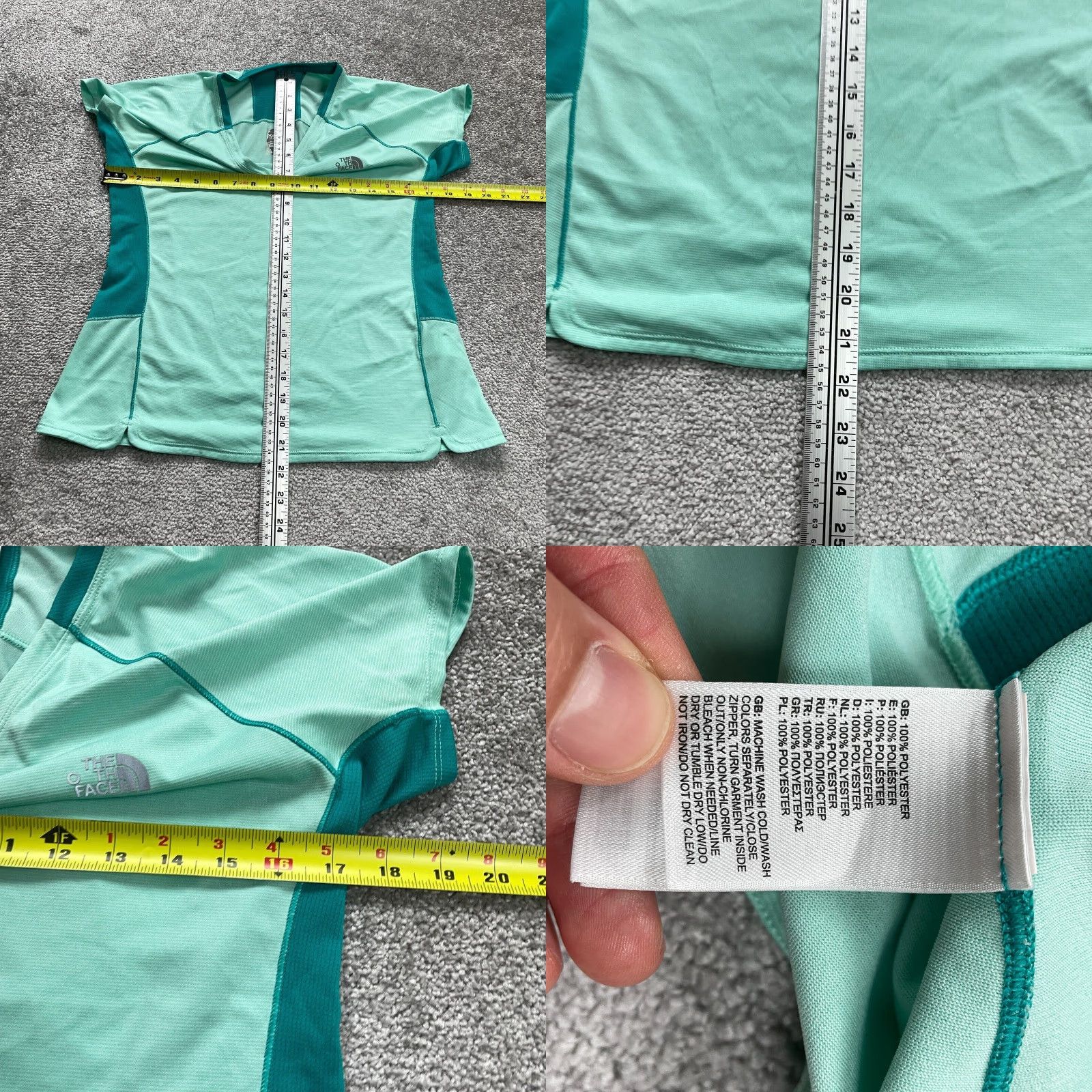 The North Face The North Face Flash Dry Active Top Short Sleeve V-Neck Medium Green Womens Size M / US 6-8 / IT 42-44 - 8 Thumbnail