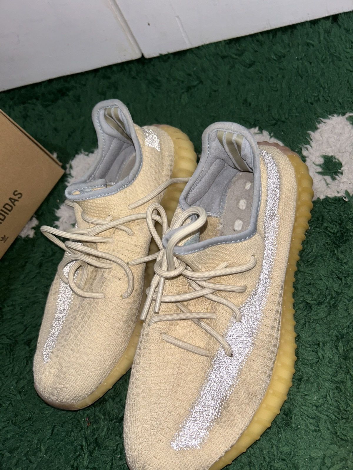 Adidas Yeezy 350 linen preowned with box no insoles Size US 9.5 / EU 42-43 - 4 Thumbnail