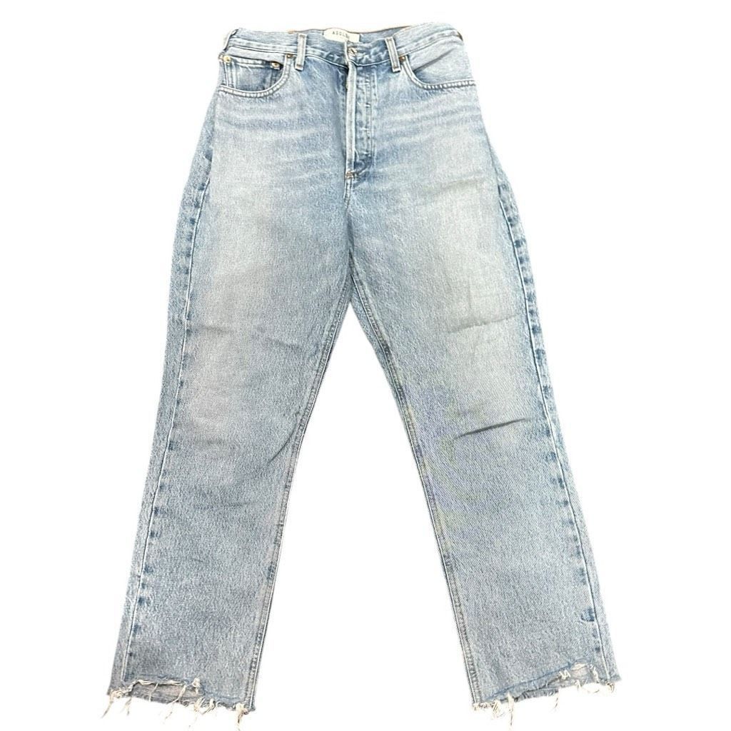 Agolde AGOLDE Riley Light Wash High Rise Button Fly Ankle Crop Dist Size 28" / US 6 / IT 42 - 1 Thumbnail