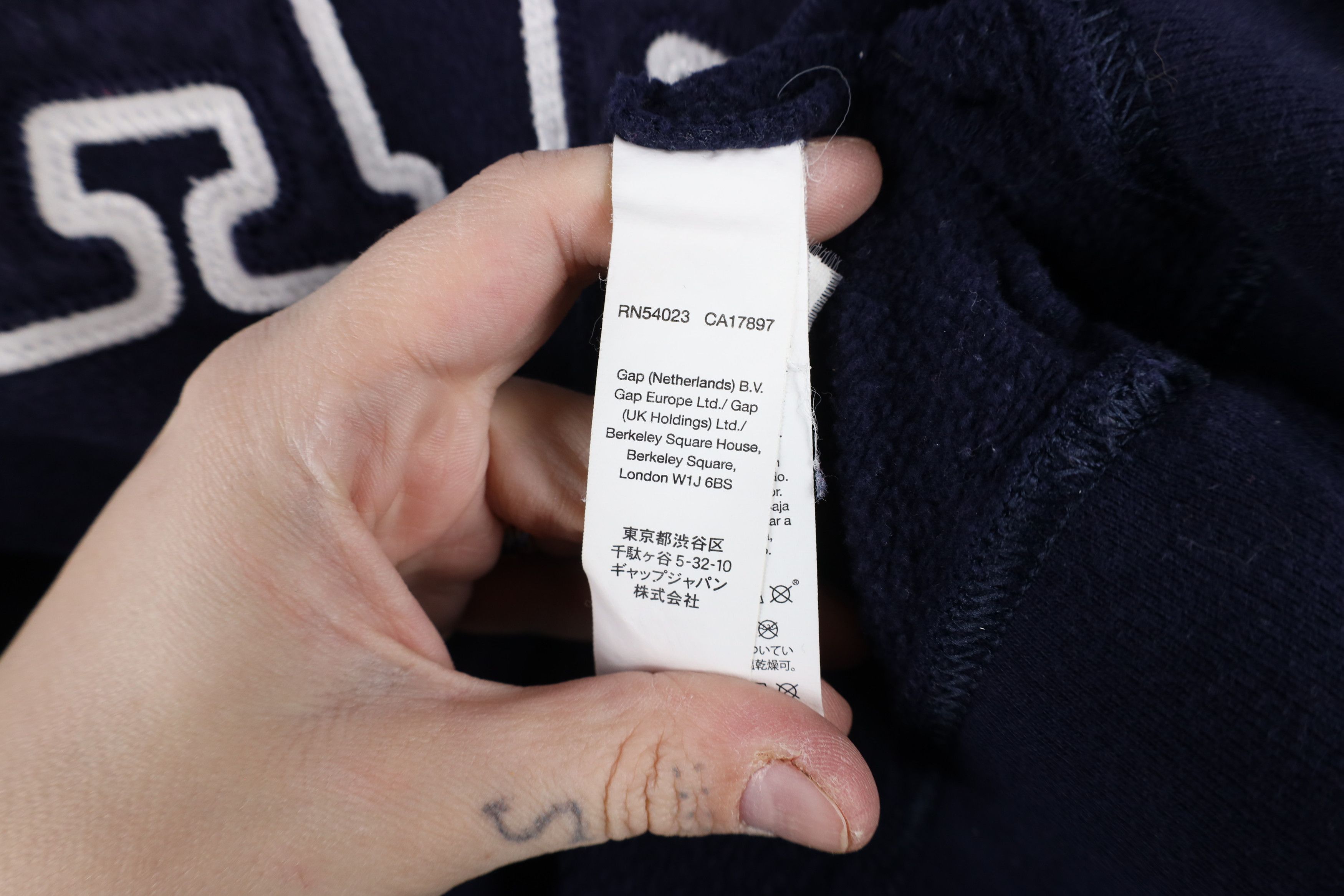 Gap × Vintage Vintage Gap Spell Block Letter Hoodie Sweatshirt Navy Blue Size XL / US 12-14 / IT 48-50 - 7 Thumbnail