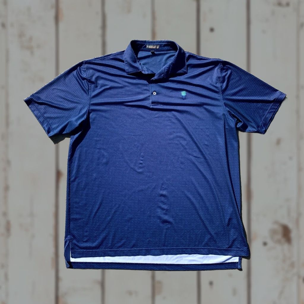Peter Millar Peter Millar Summer Comfort Polo Shirt Stretch Blue Tiny X Print Men's XL Size US XL / EU 56 / 4 - 1 Thumbnail