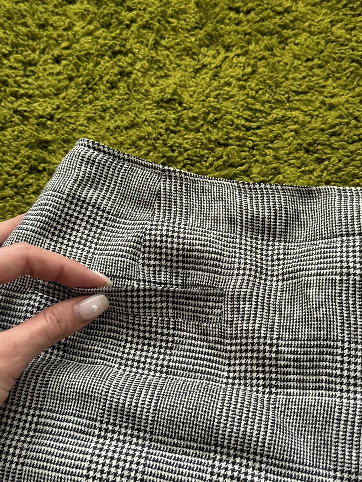 Designer × Max Mara × Weekend Max Mara Max Mara 100% linen checkered skirt Size 32" / US 10 / IT 46 - 4 Thumbnail