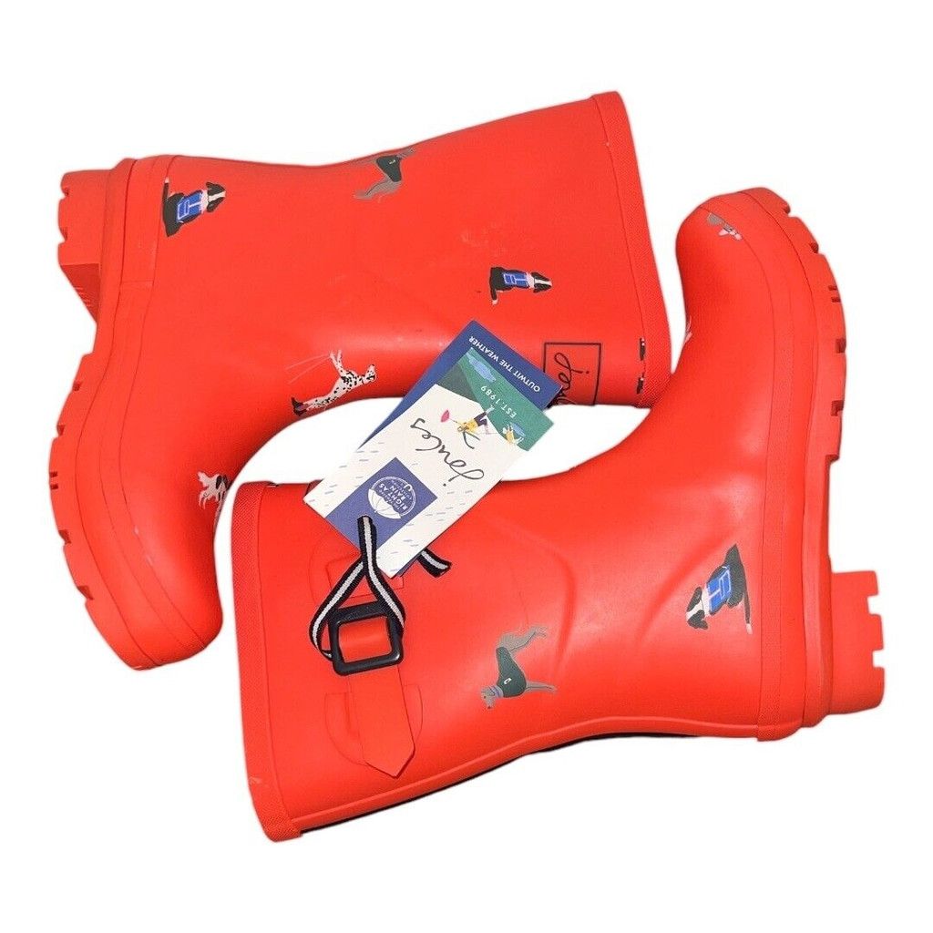 Other Joules rain boots red with dog design size 5 Size US 5 / IT 35 - 4 Thumbnail