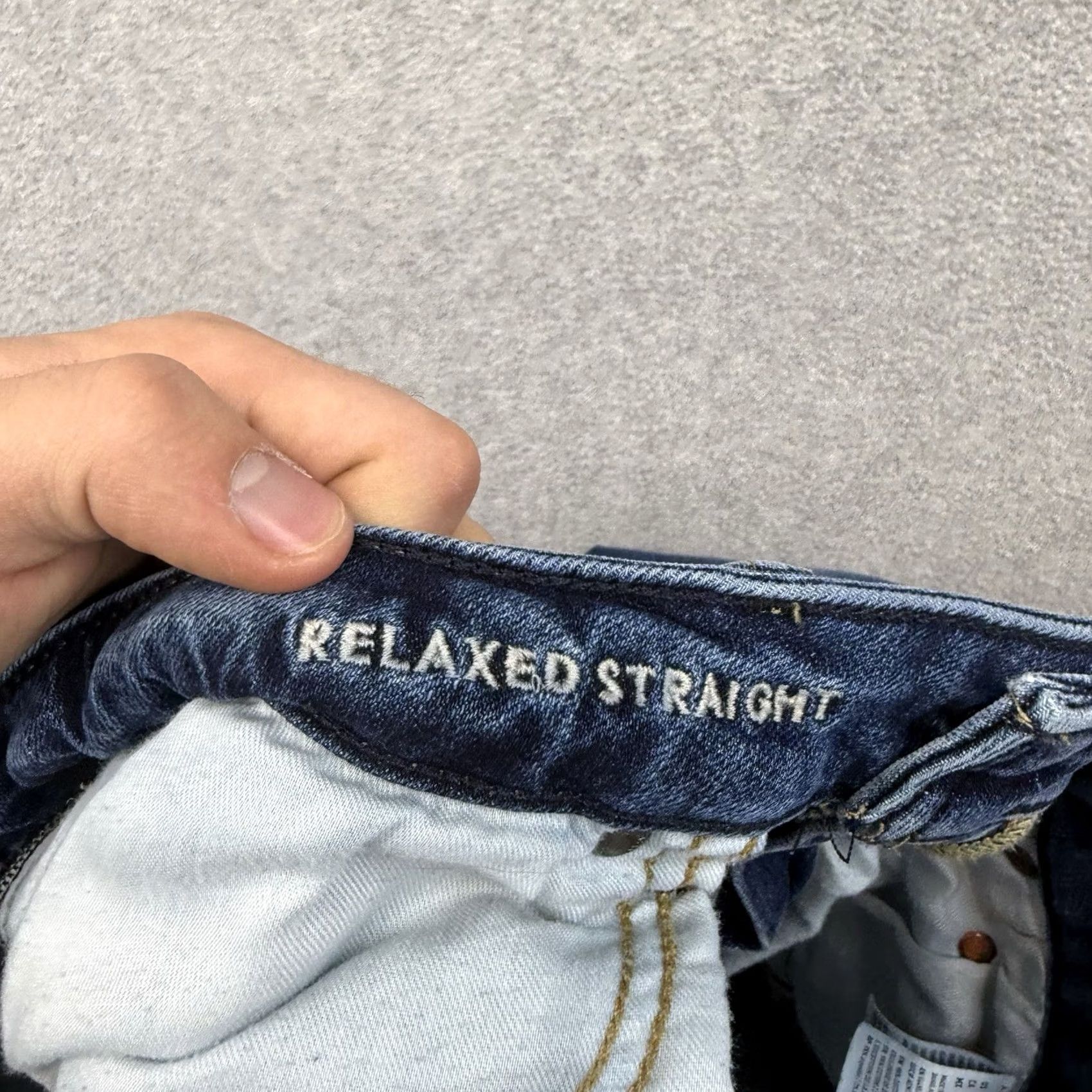 American Eagle Outfitters American Eagle Jeans Mens 32x32 Straight Blue Cotton Pants Dark Wash Size US 32 / EU 48 - 7 Thumbnail