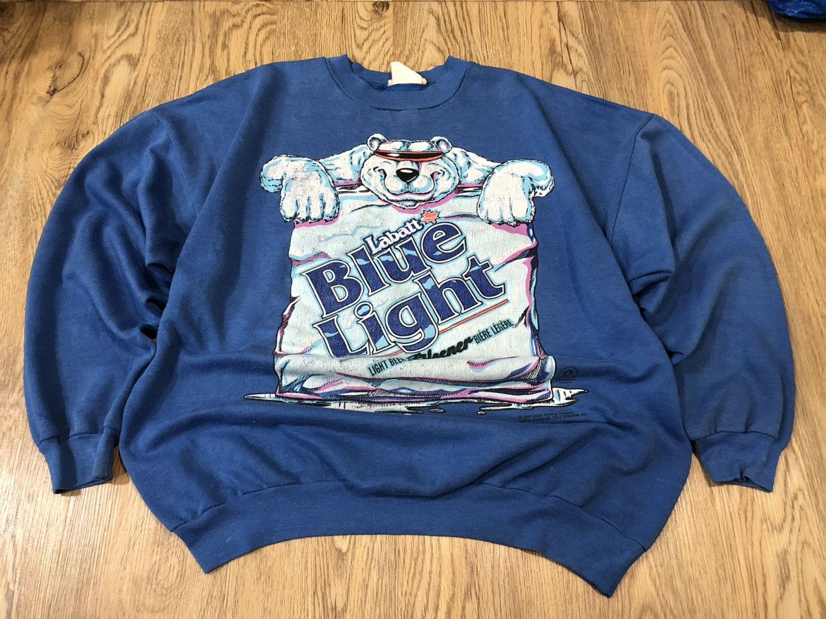 image of Vintage 1992 Labatt Brewing Company Sweatshirt in Blue, Men's (Size Large)