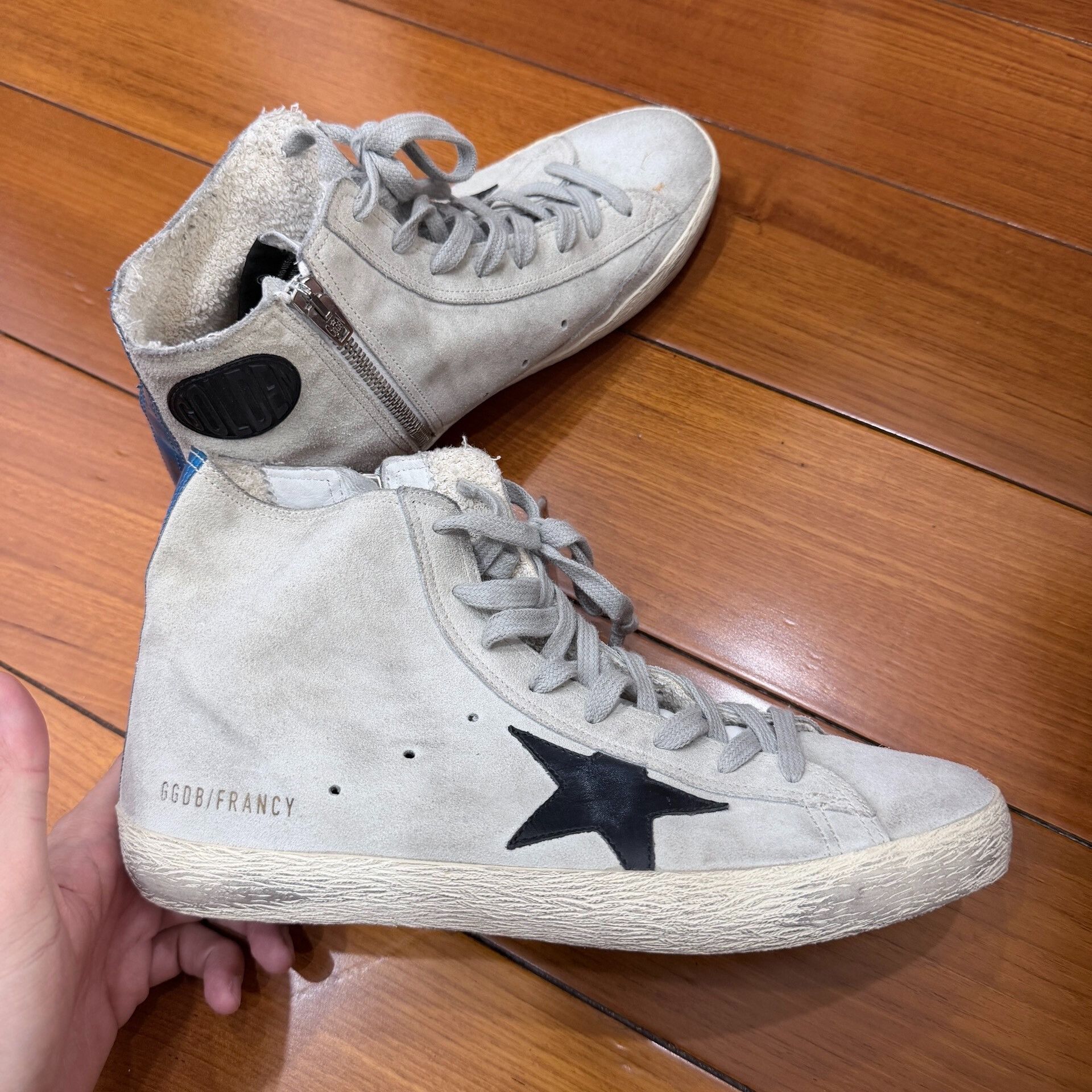 Golden Goose Golden Goose Francy Distressed High-Top Sneakers Size US 7 / EU 40 - 1 Thumbnail