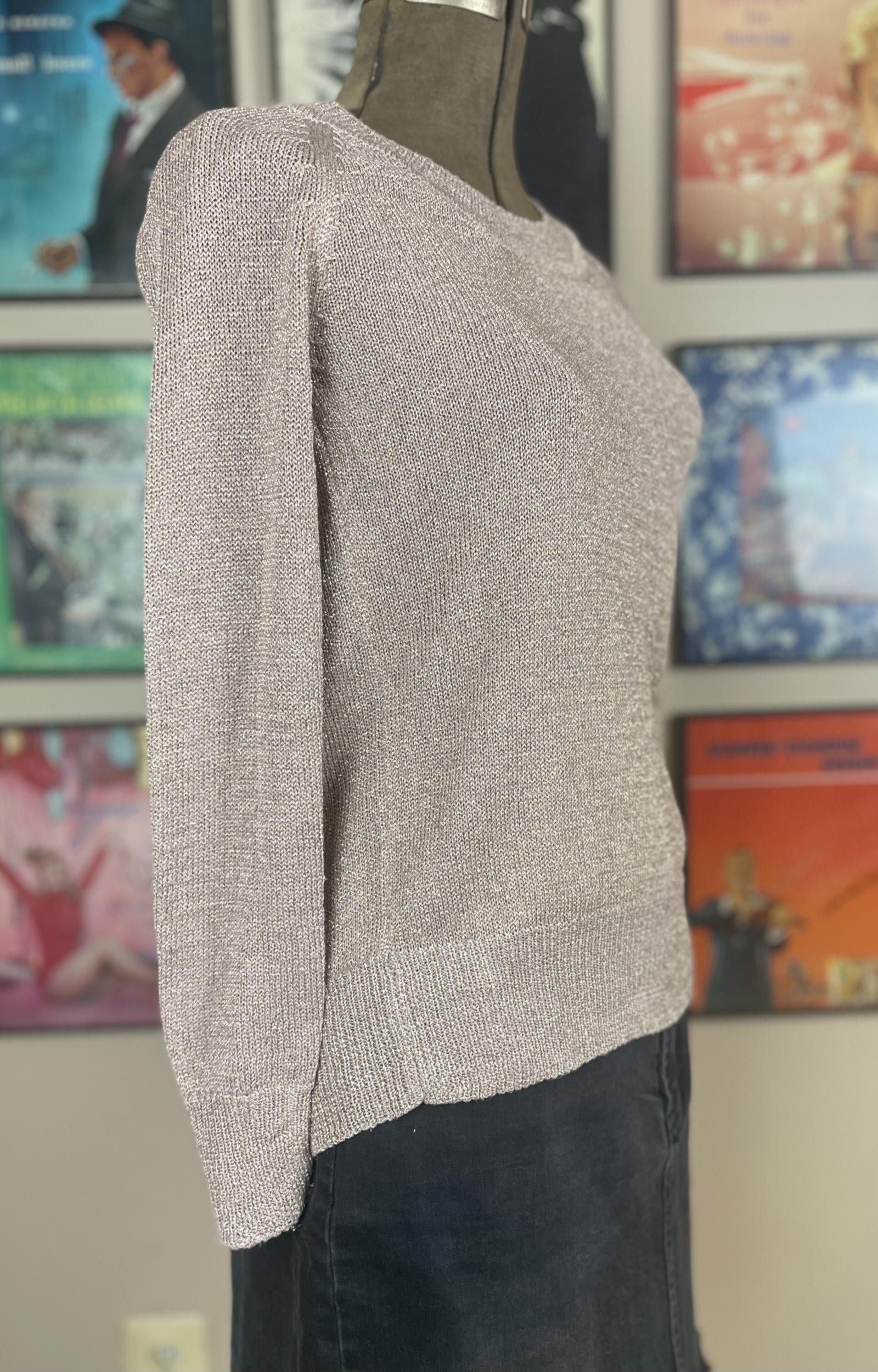Designer Millau open back metallic sweater womens size (S) Rosegold Size S / US 4 / IT 40 - 3 Thumbnail