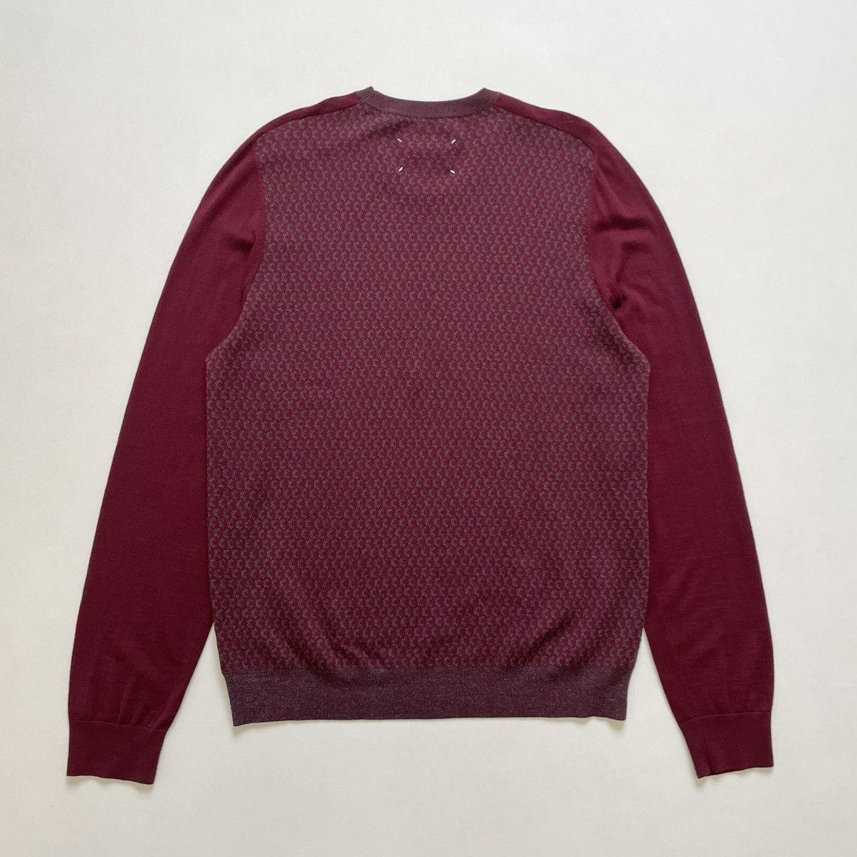 Maison Margiela A/W 13 Burgundy Patterned Wool Sweater Size US L / EU 52-54 / 3 - 13 Thumbnail