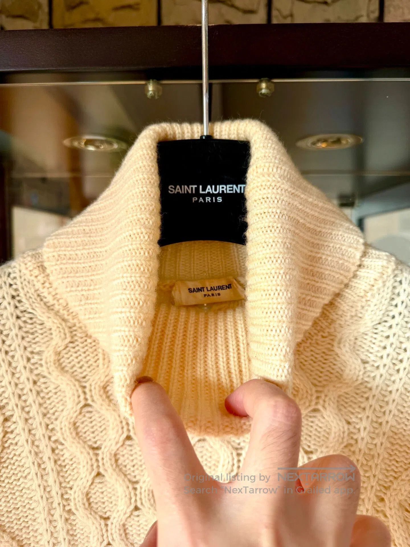 Saint Laurent Paris Saint Laurent 19SS Wool Cable Knit Turtleneck. Size US M / EU 48-50 / 2 - 3 Thumbnail