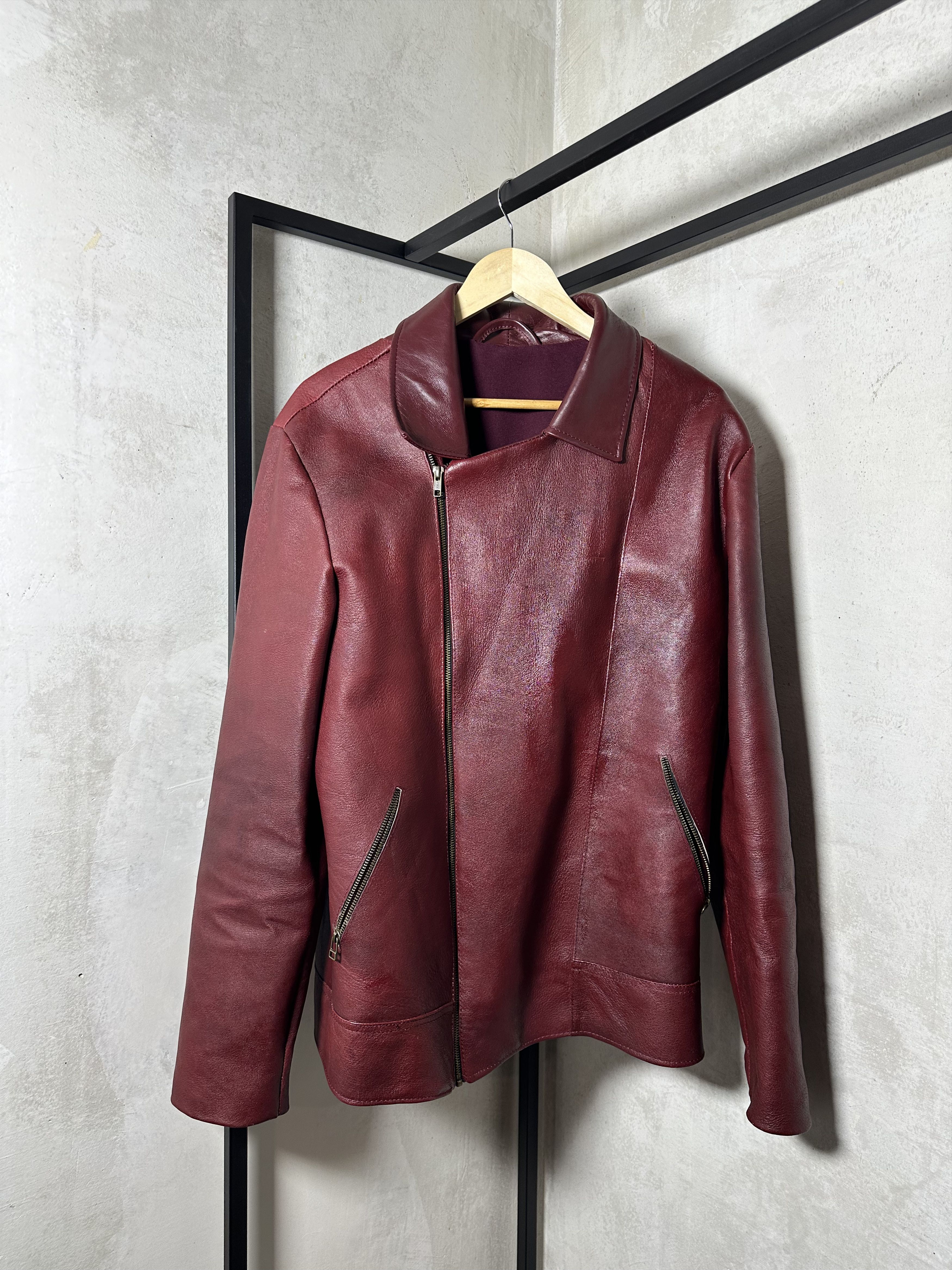 Genuine Leather Custom Made Leather BBS Burgundy Leather Jacket Size US XL / EU 56 / 4 - 1 Thumbnail