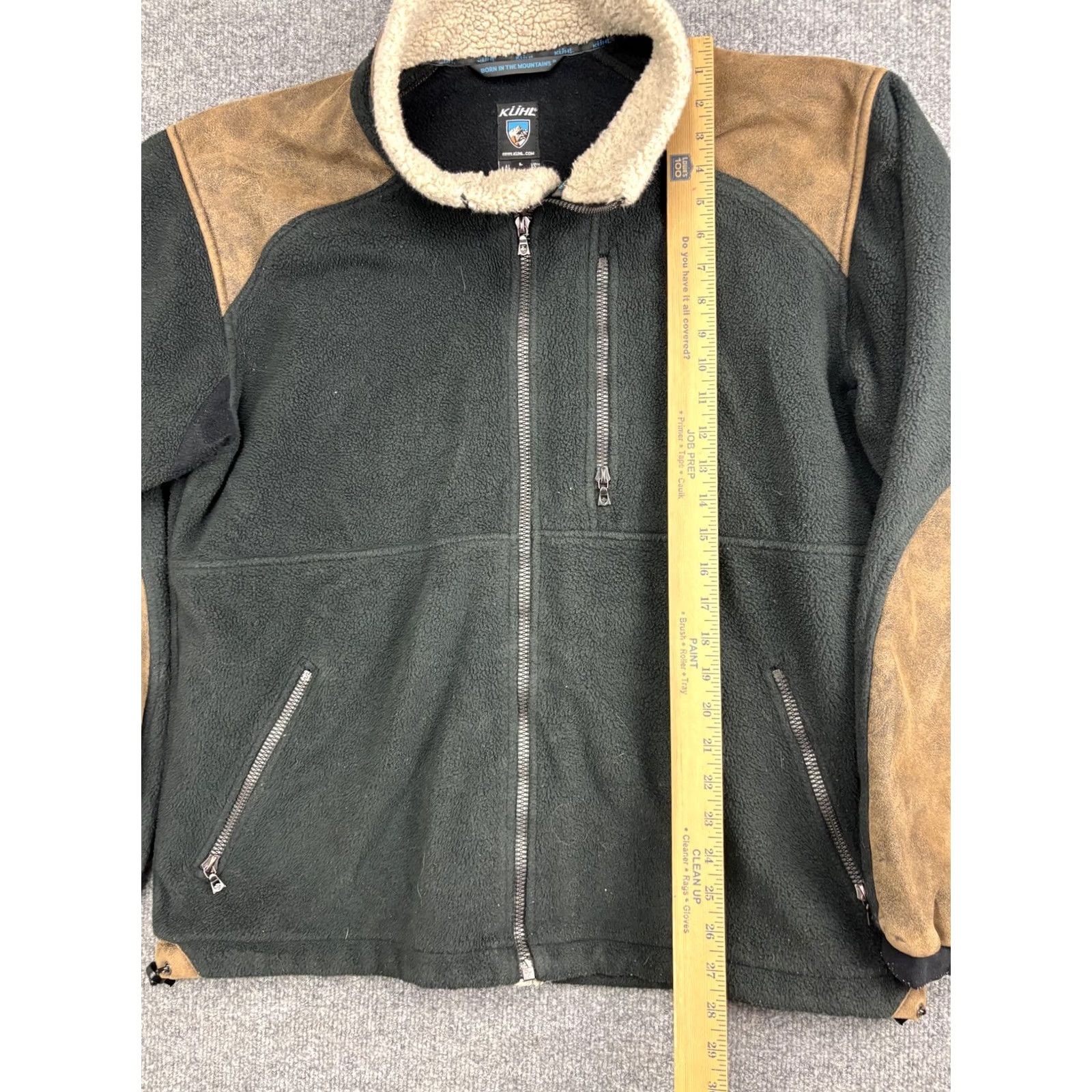 Vintage Kuhl Alpenwurx Jacket Mens Large Black Tan Fleece Sherpa Collar Suede Trim Warm Size US L / EU 52-54 / 3 - 4 Thumbnail