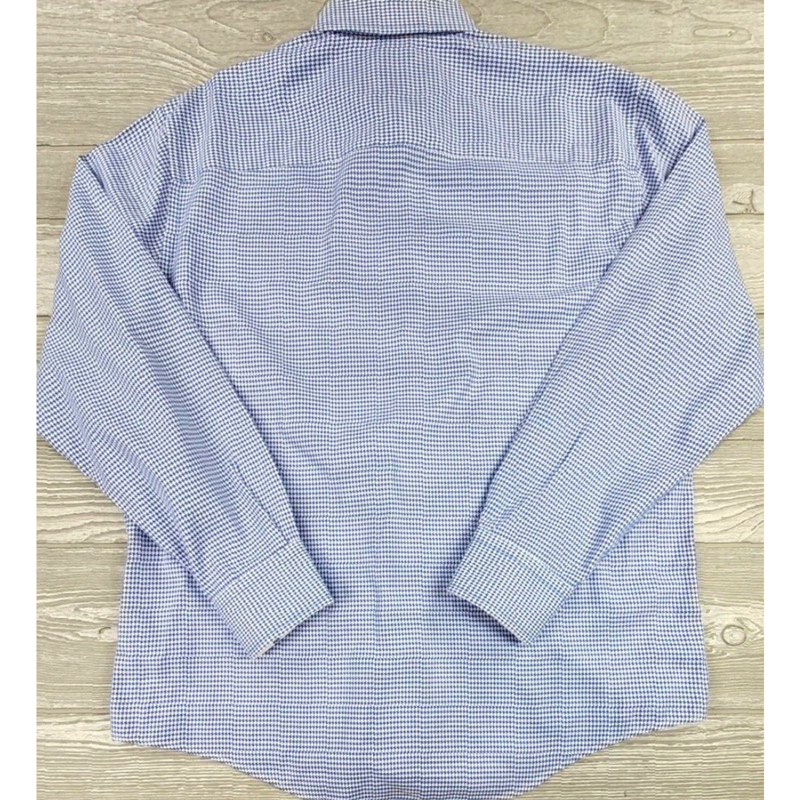 George Georg Roth Los Angeles Long Sleeve Button Up Shirt Houndstooth Mens L Blue White Multicolor Button-Up Shirt L Mens Size US L / EU 52-54 / 3 - 6 Thumbnail
