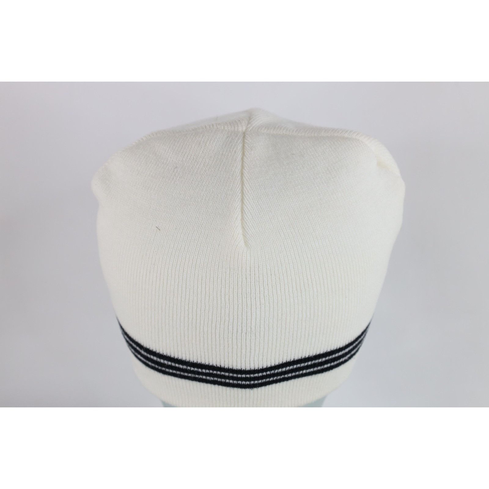 Adidas Vintage 90s Adidas Spell Out Striped Knit Winter Beanie Hat Size ONE SIZE - 4 Thumbnail