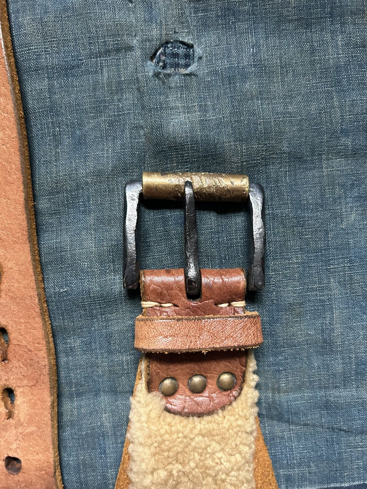 Kapital × Kapital Kountry kapital Boa fleece Belt - Beige Size ONE SIZE - 7 Thumbnail