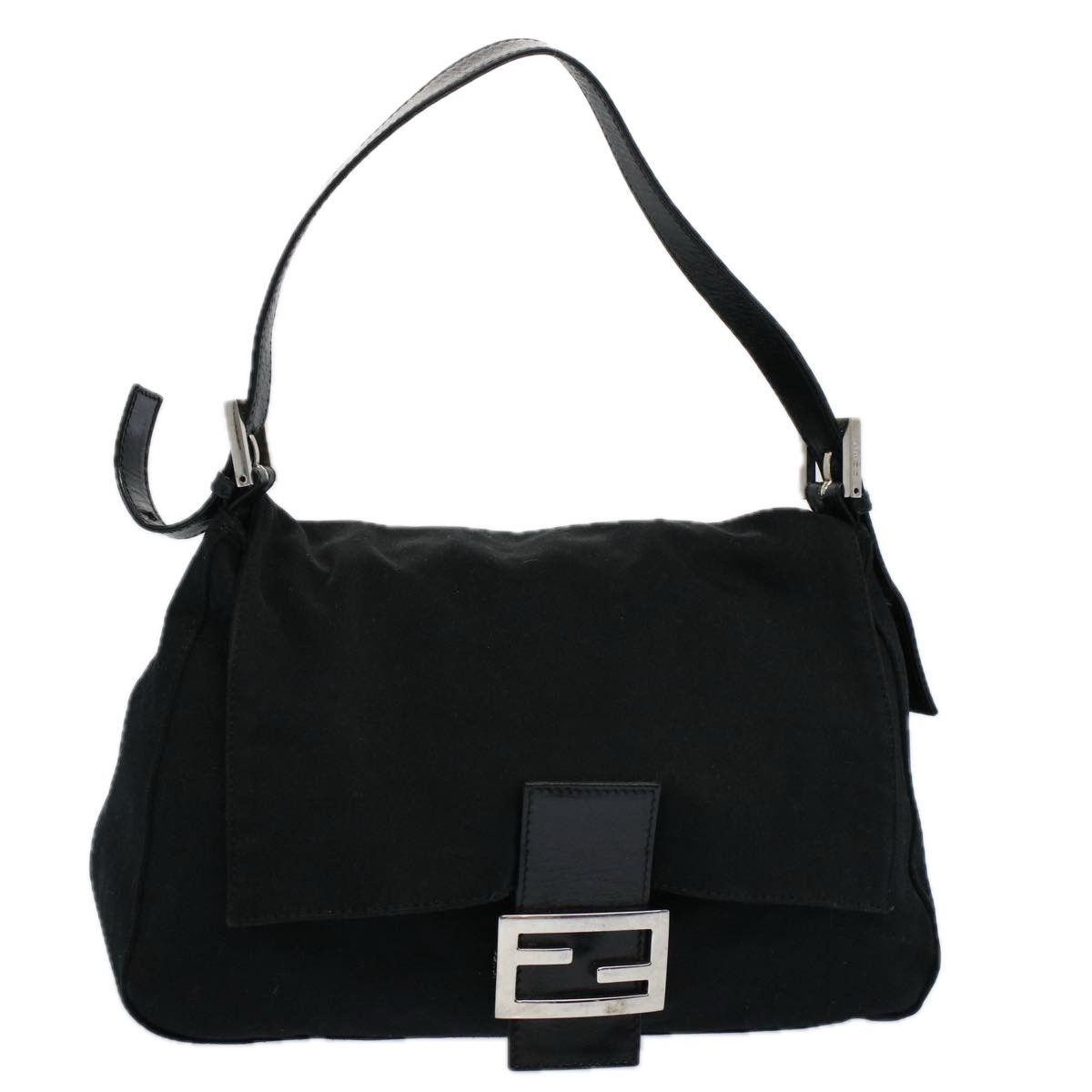 Fendi Mamma Baguette Shoulder Bag Nylon Black 2308 26325 008 Auth Ep2426, Women's