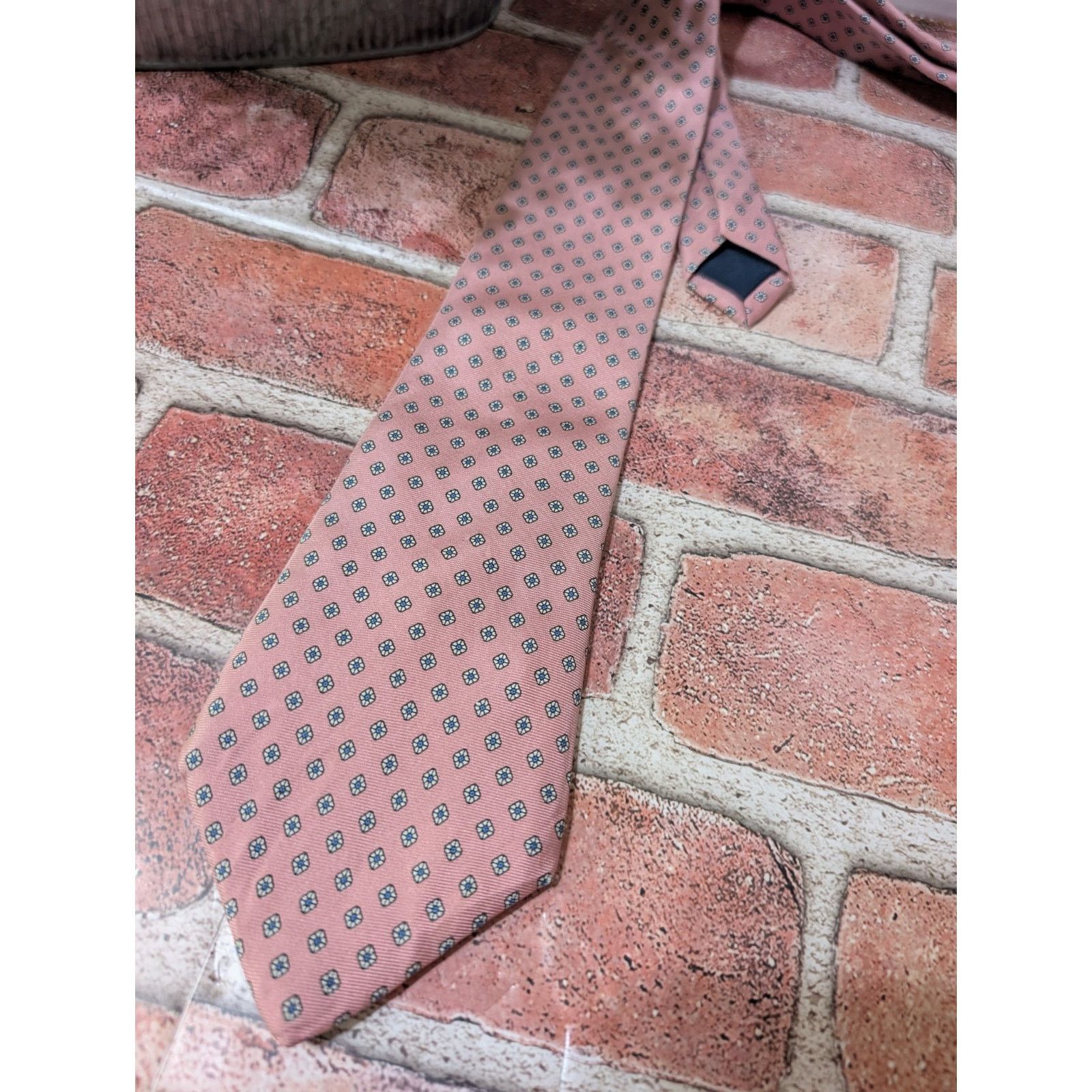 Other Egon Von Fursteberg Pink Teal Dot Silk Tie Made USA Designer Size ONE SIZE - 2 Thumbnail