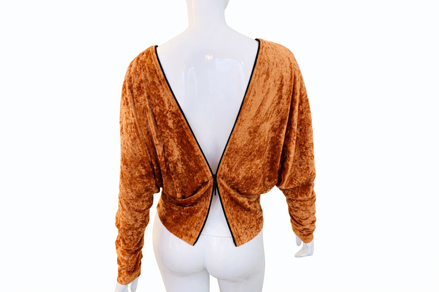 plein sud Plein Sud Velvet Zip Zipper Open Back French Designer Top Size M / US 6-8 / IT 42-44 - 3 Thumbnail