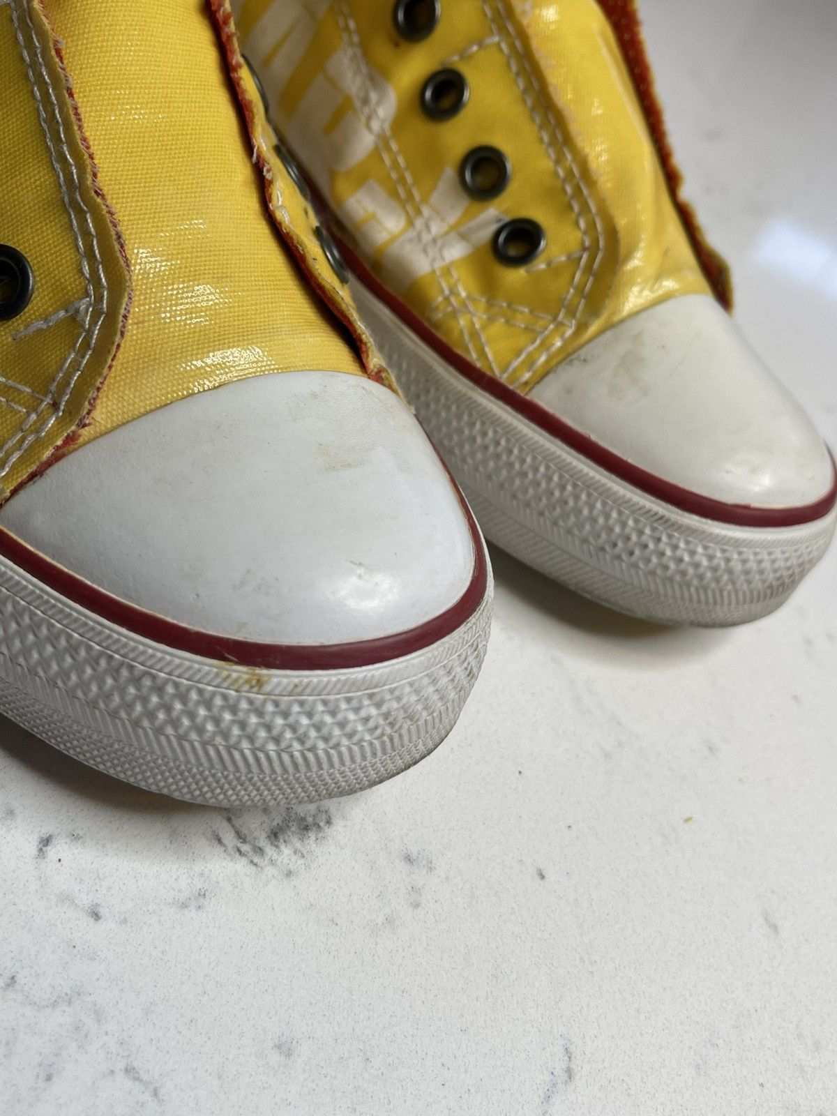 Ed Hardy Y2K Ed Hardy Low Top Sneakers Yellow w Fish Print Logo Sz 9 Size US 9 / IT 39 - 8 Thumbnail