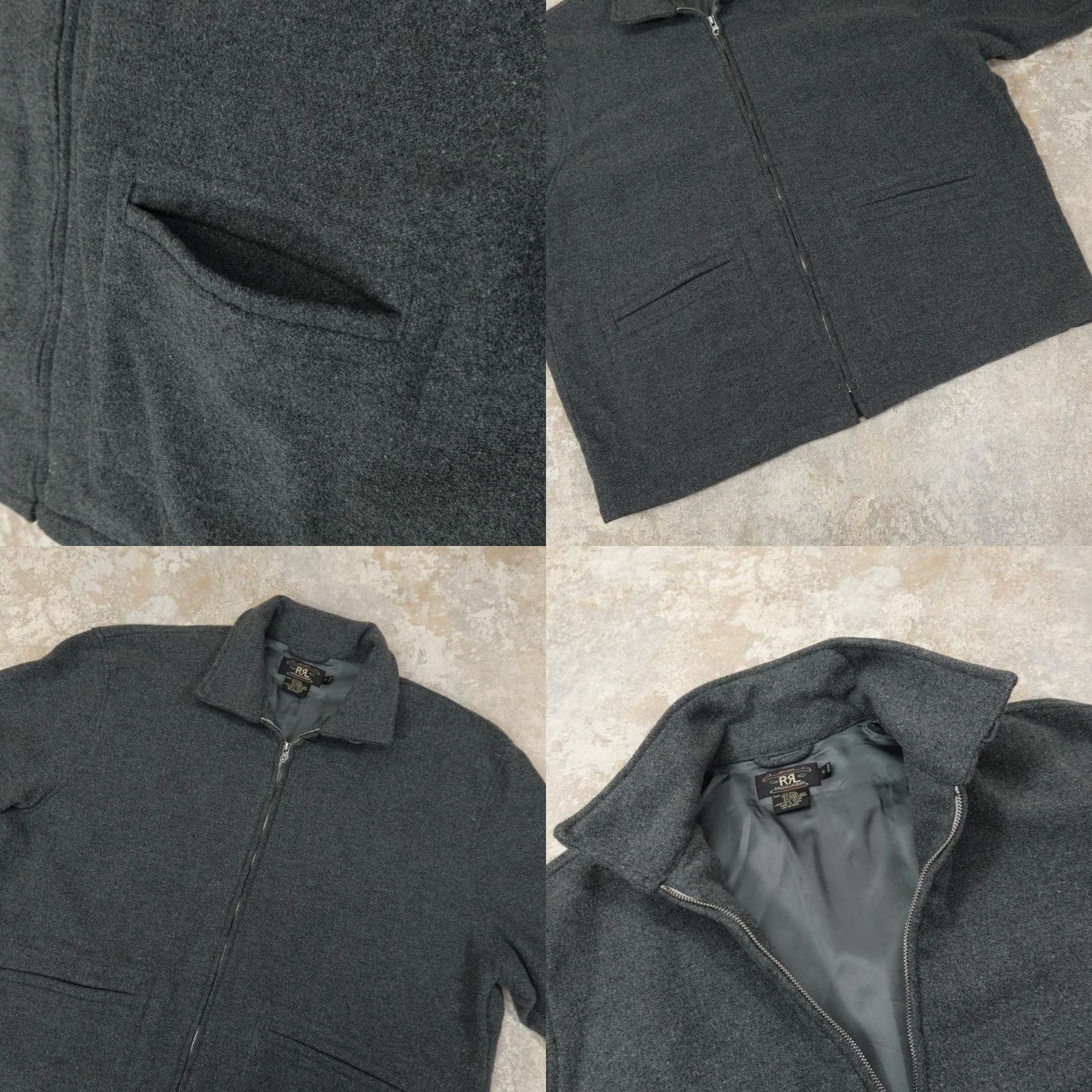 Ralph Lauren RRL Ralph Lauren Men's 90s Wool Jacket XL Gray Solid Casual Used Jacket Size US XL / EU 56 / 4 - 9 Thumbnail