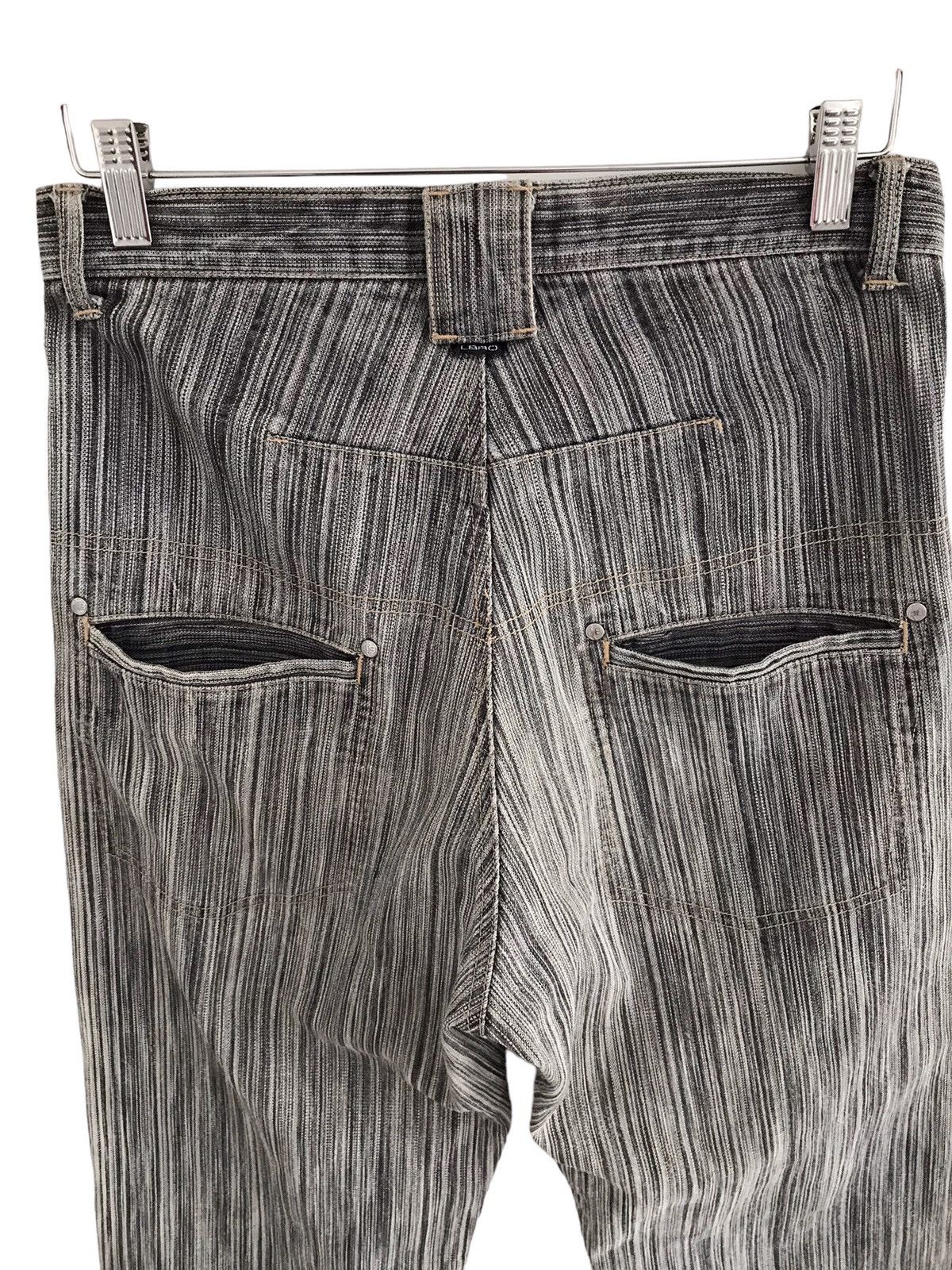 Japanese Brand LBRO Denim Products Japan Asymmetrical Striped Baggy Jeans Size US 30 / EU 46 - 15 Thumbnail
