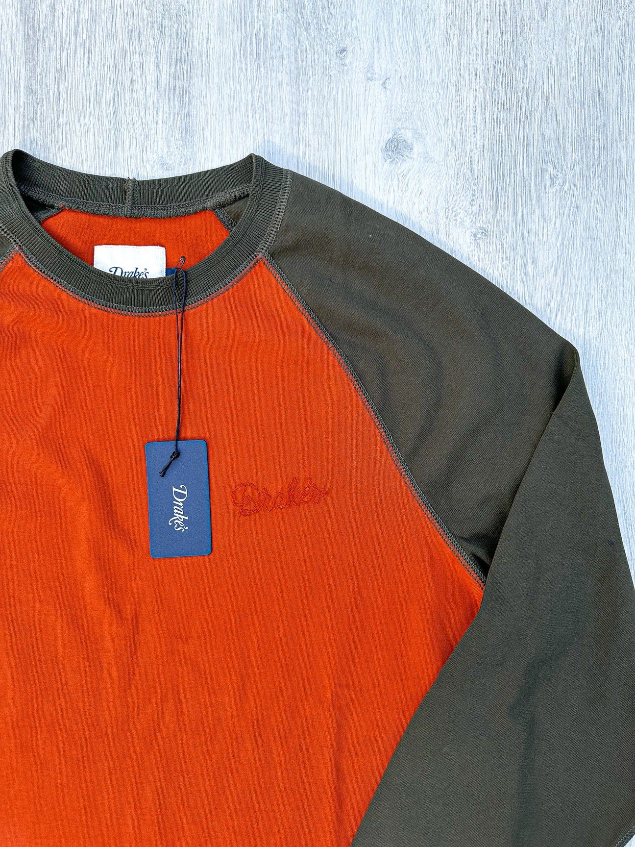 Drake's Drake's Rust & Green Long Sleeve Hiking Tee Size US S / EU 44-46 / 1 - 2 Thumbnail
