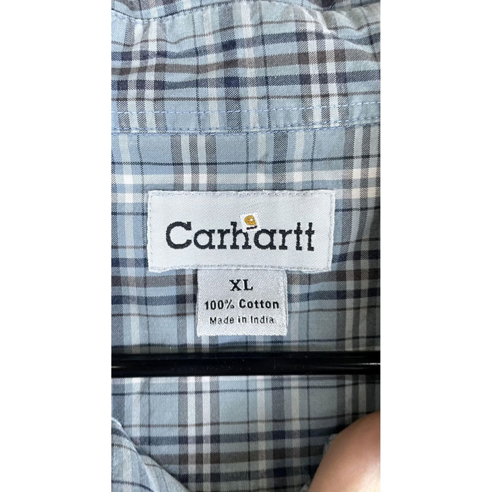 Carhartt Carhartt Shirt Mens XL Blue Plaid Long Sleeve Button Front Cotton Casual Size US XL / EU 56 / 4 - 3 Thumbnail