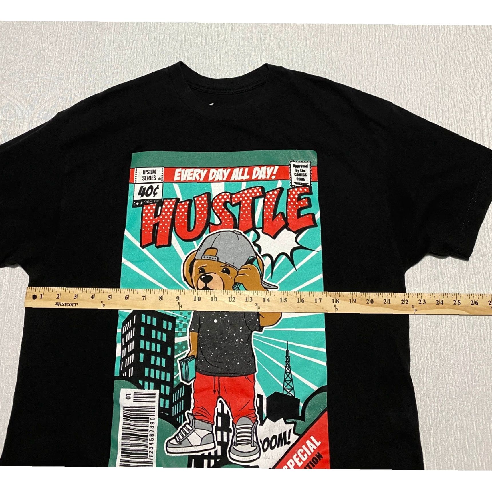 VIBE VIBES T-Shirt Graphic Print Bear Hustle 2XL Men Black Short Sleeve Crew Neck Vintage: No (Note: Vintage field is No; adjust if needed) Size US XXL / EU 58 / 5 - 5 Thumbnail