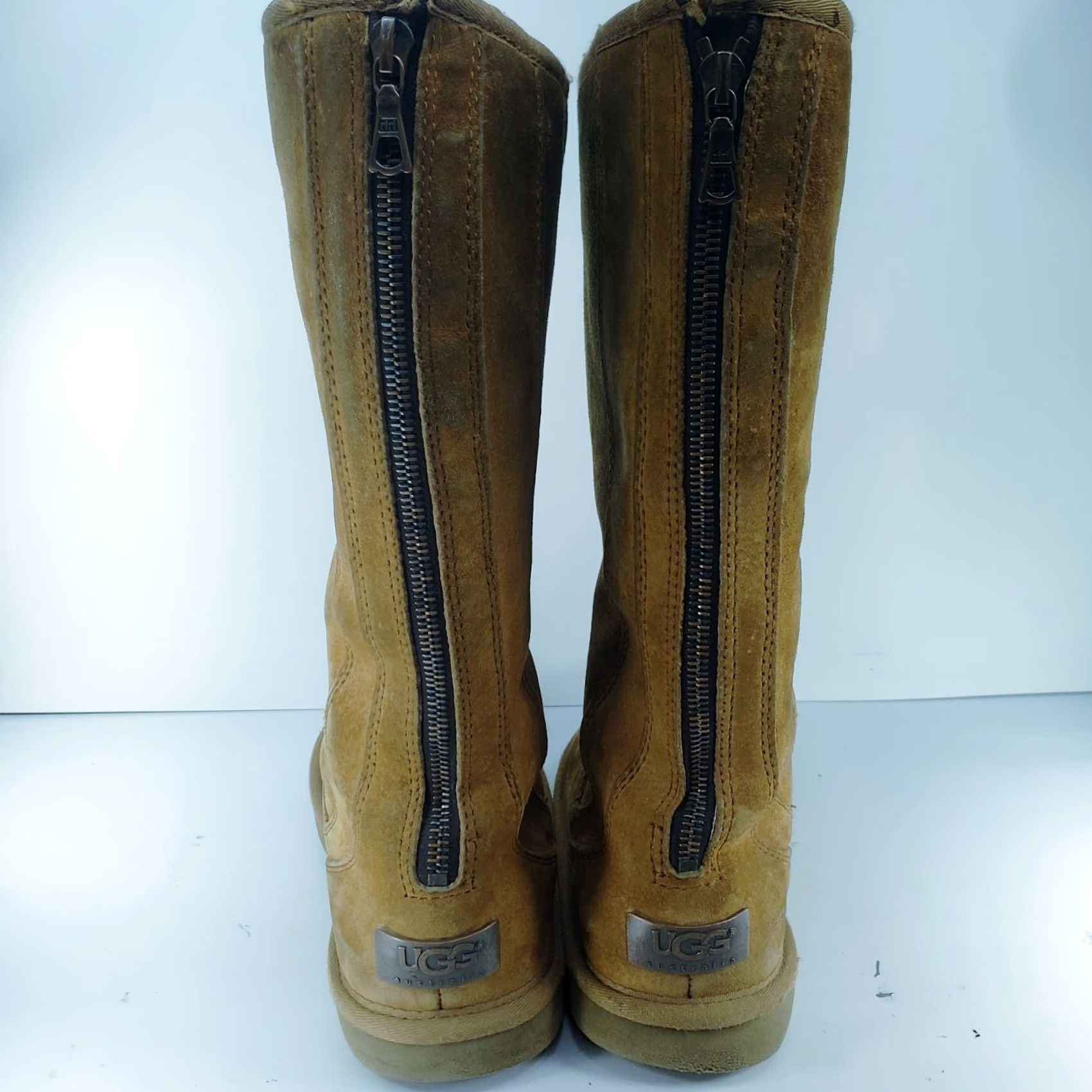Ugg VINTAGE UGG Kenly 1890w Boots Women Suede Sheepskin Chestnut 8 Mid-Calf Zip Back Sherpa Lining Brown Shoes Leather/Footwear Womens Boots Size US 9 / IT 39 - 7 Thumbnail