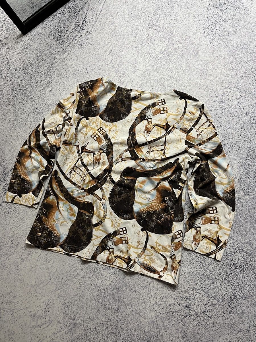 Designer × Escada Escada Beige Jersey Saddle Print Long Sleeves Top M Size S / US 4 / IT 40 - 5 Thumbnail