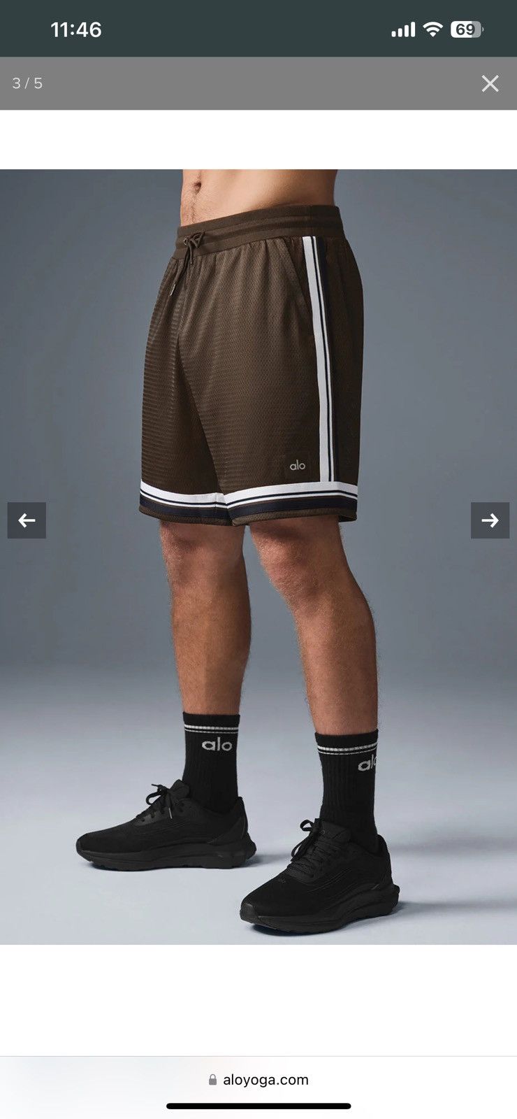 Alo Alo Brown Key Mesh Basketball Short Size US 32 / EU 48 - 1 Thumbnail