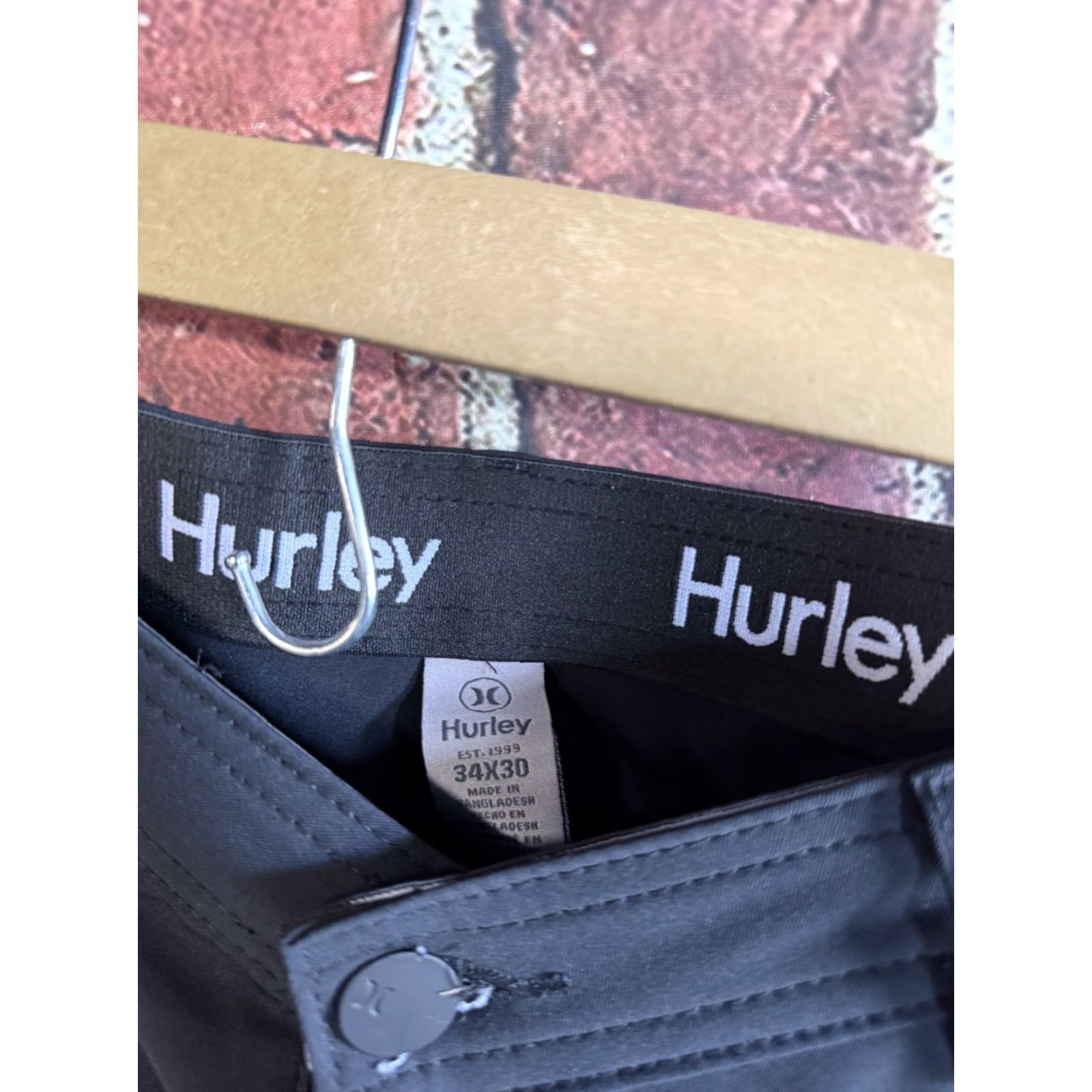 Hurley Hurley Mens Black Outdoor Nylon Chino Pants Size 34 x 30 Size US 34 / EU 50 - 3 Thumbnail