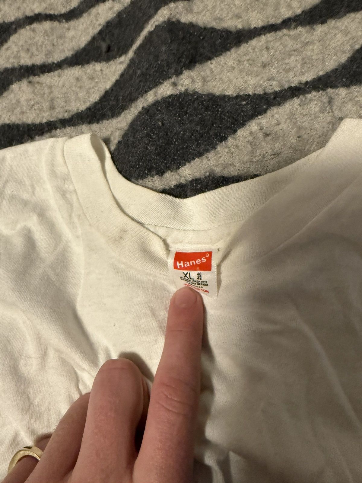 Vintage 80s Hanes tee blank white Size US L / EU 52-54 / 3 - 2 Thumbnail