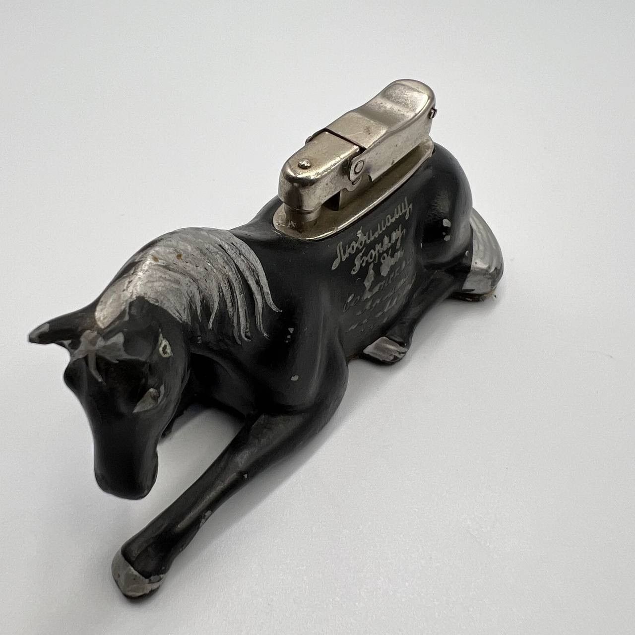 Vintage Vintage Desk Gasoline Lighter Figure Horse Good Working Size ONE SIZE - 4 Thumbnail