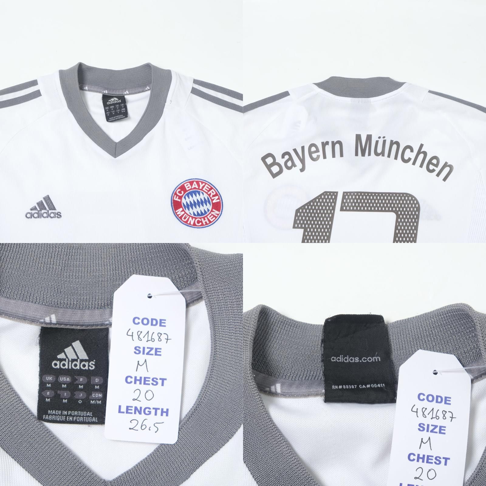 Adidas 2002/04 Bayern Munich Away Shirt Adidas Ballack (M) Size US M / EU 48-50 / 2 - 5 Thumbnail