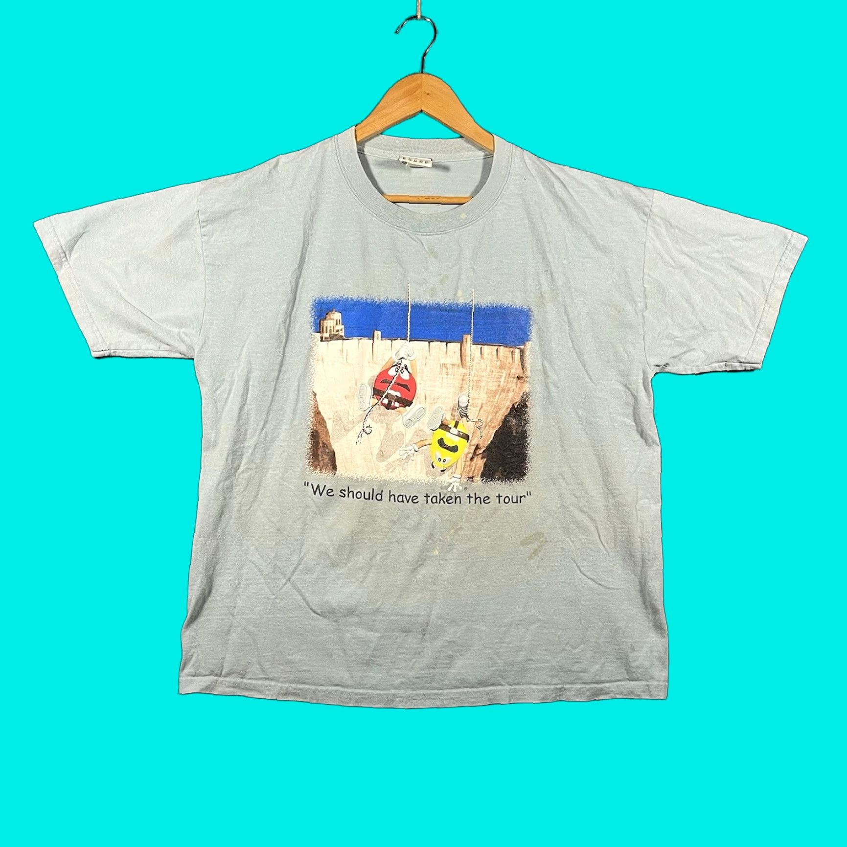 CHOCOOLATE VINTAGE M&M Candy T-Shirt Mens Large Graphic Print 90s Crew Neck Short Sleeve Blue USA Candy Theme Mens Size US L / EU 52-54 / 3 - 1 Thumbnail