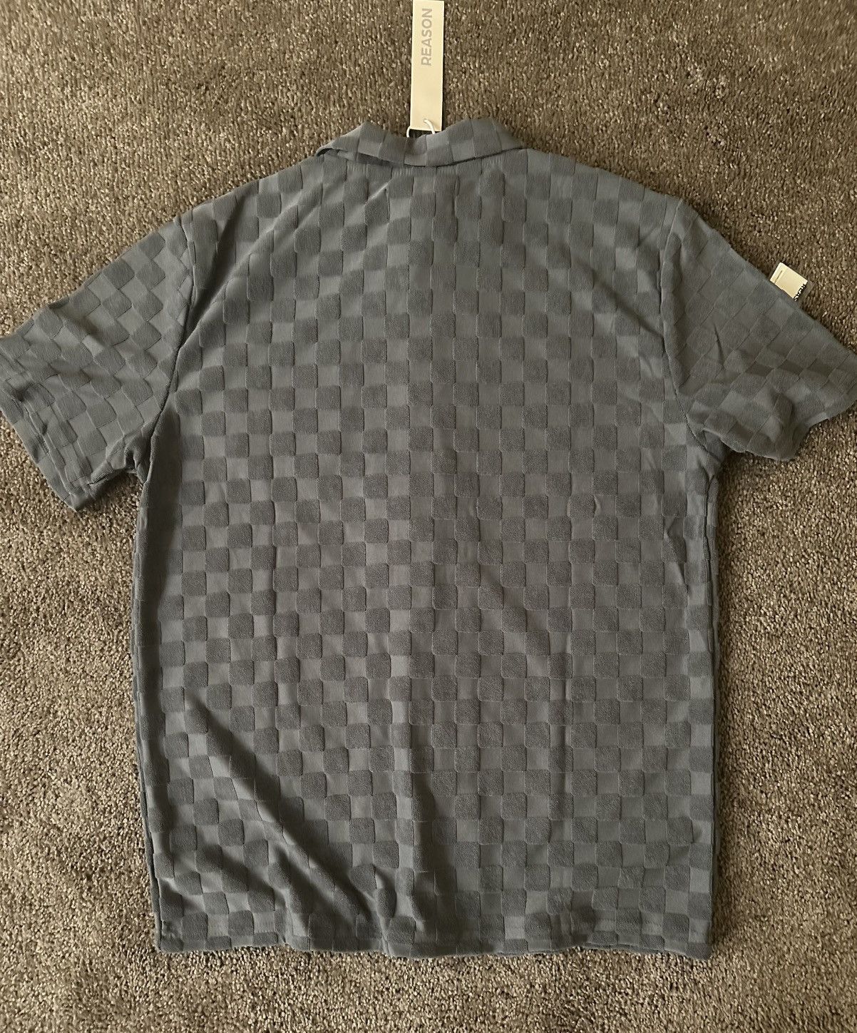 Other Reason Men's Grey Checkered Short Sleeve Button-Up Size L Size US L / EU 52-54 / 3 - 2 Thumbnail