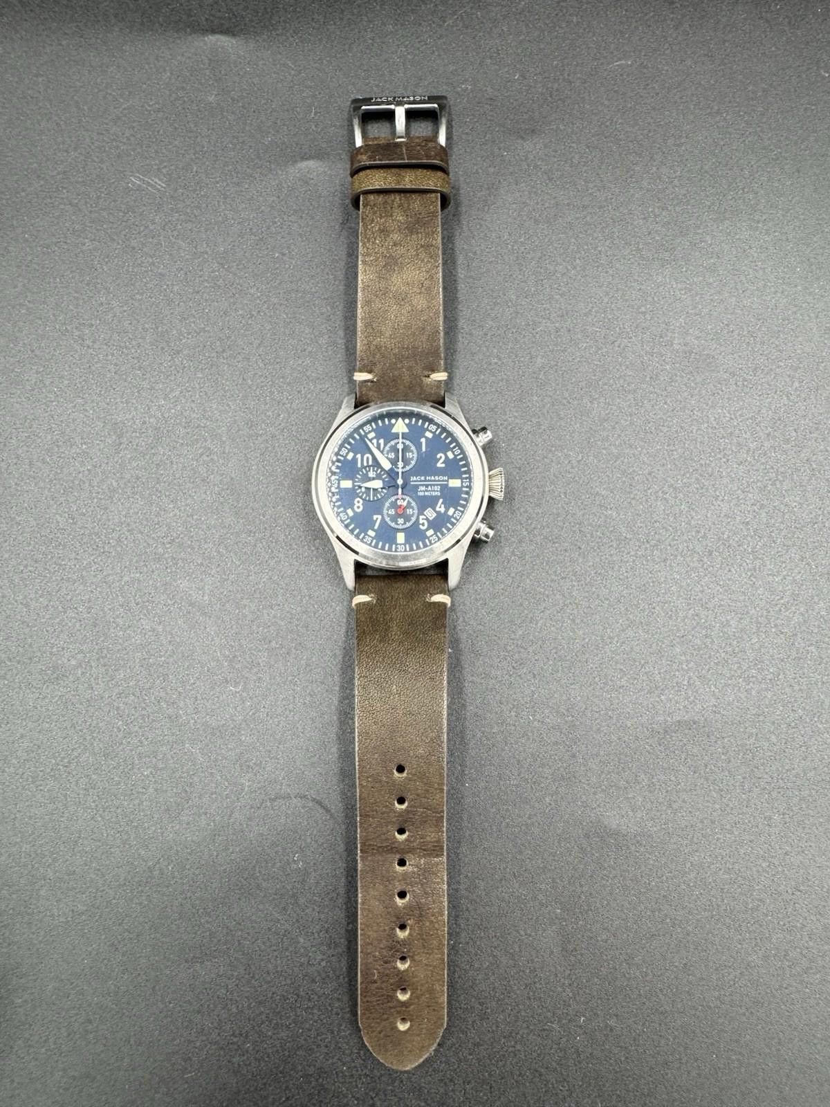 Other Jack Mason Men's Chronograph Watch Aviator Saddle Leather St Size ONE SIZE - 8 Thumbnail