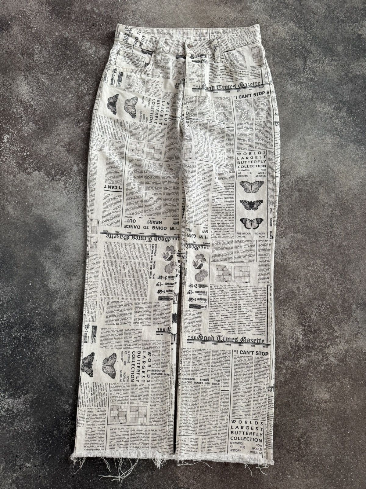 Gazette Printed Y2K Vintage Pants (inspired John galliano)