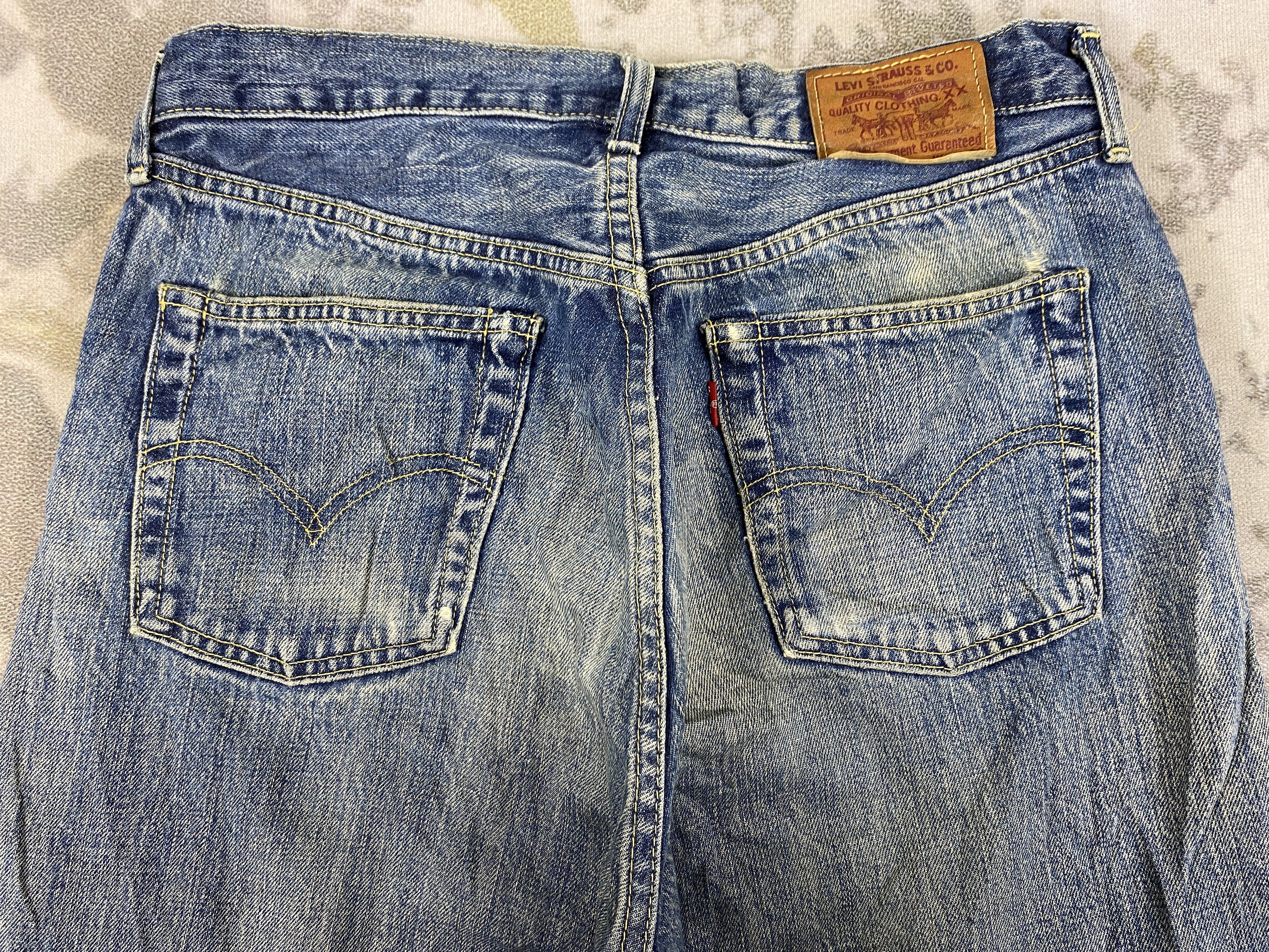 Le Grande Bleu (L.G.B.) Redline Vintage Levi's 503B Big E Jeans 30x30 Denim- JN3836 Size US 30 / EU 46 - 4 Thumbnail